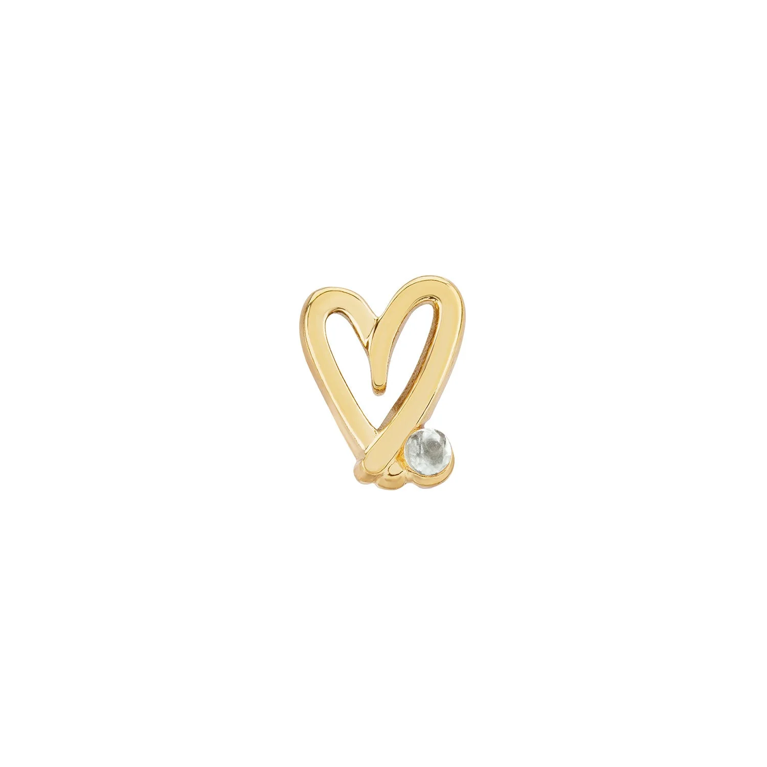 Stacey's Stories Doodle Heart Birthstone Necklace (Gold)