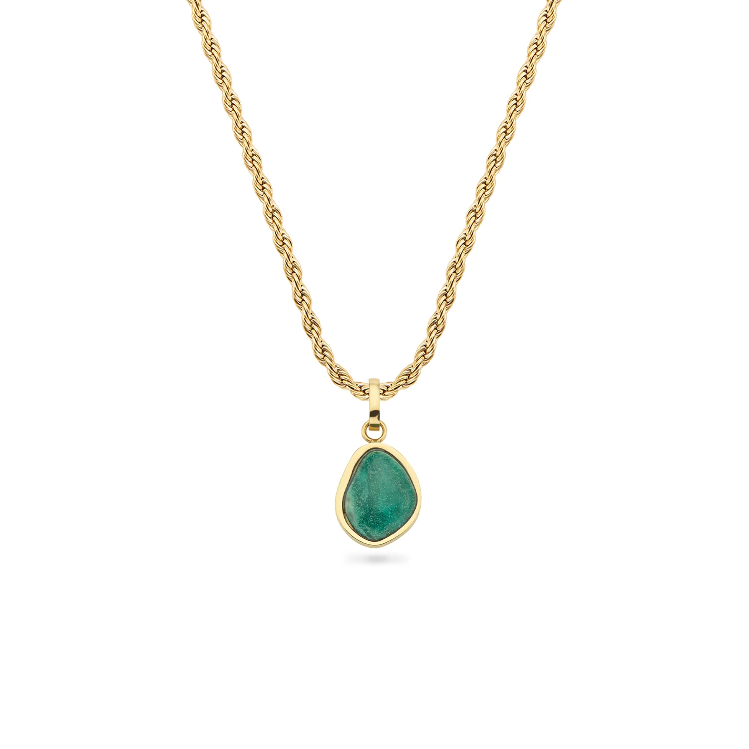 Jade Stone Necklace (Gold)