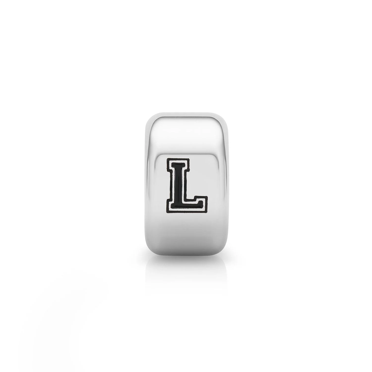 Varsity Font Initial Bead (Silver)