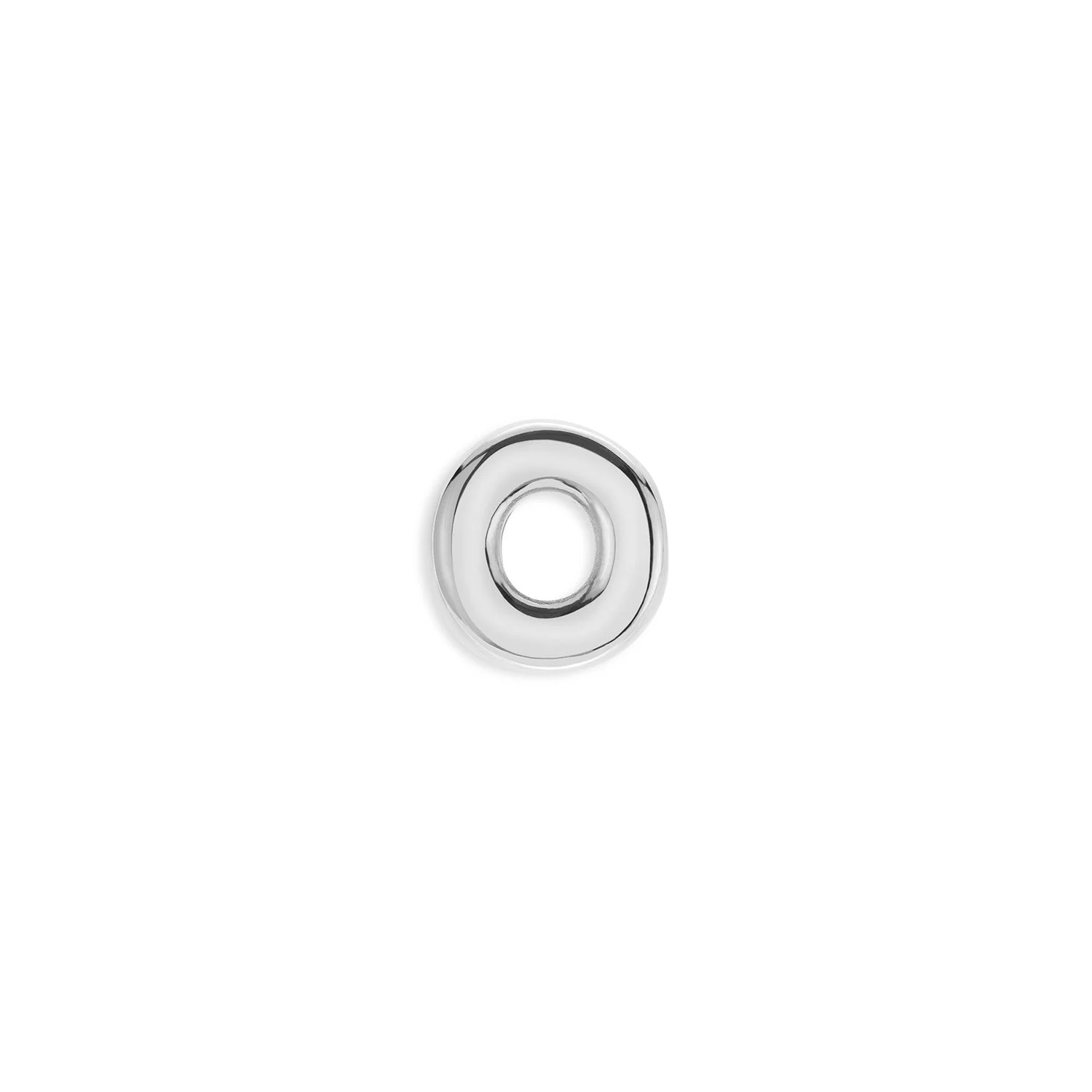 Bubble Initial Necklace Charm (Silver)