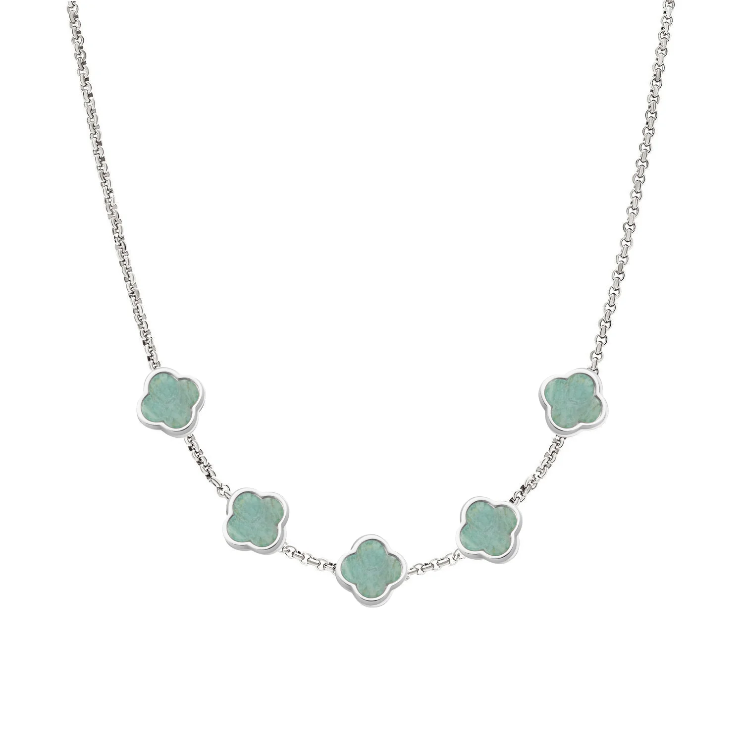 Clover Custom Name Necklace (Silver)