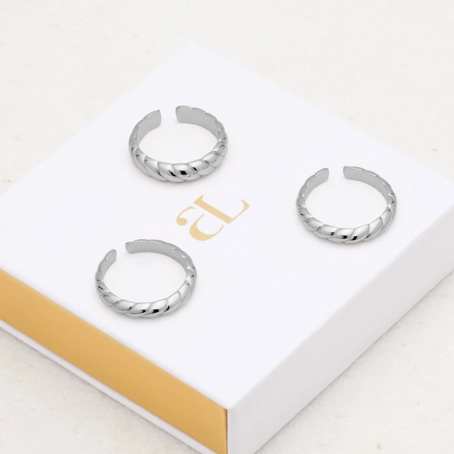 Rope Ring Stack (Silver)