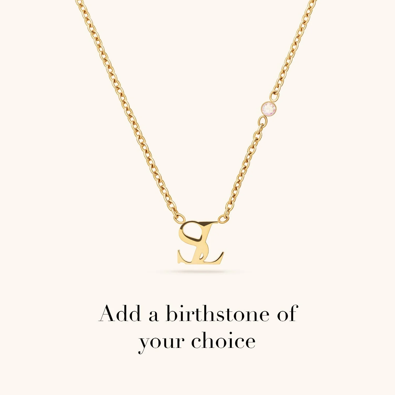 Mini Double Initial Necklace (Gold)