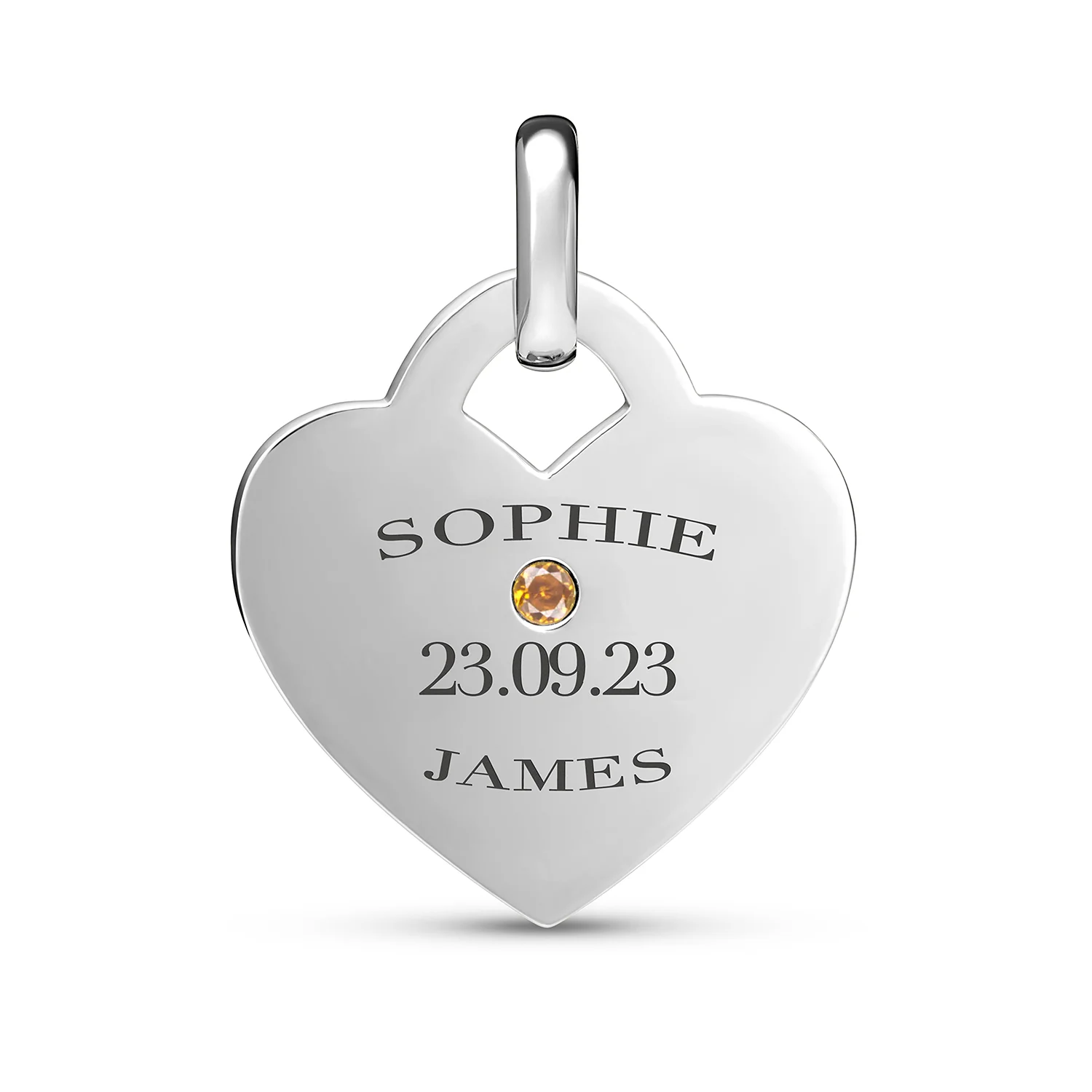 Heart Token Oval Necklace (Silver)