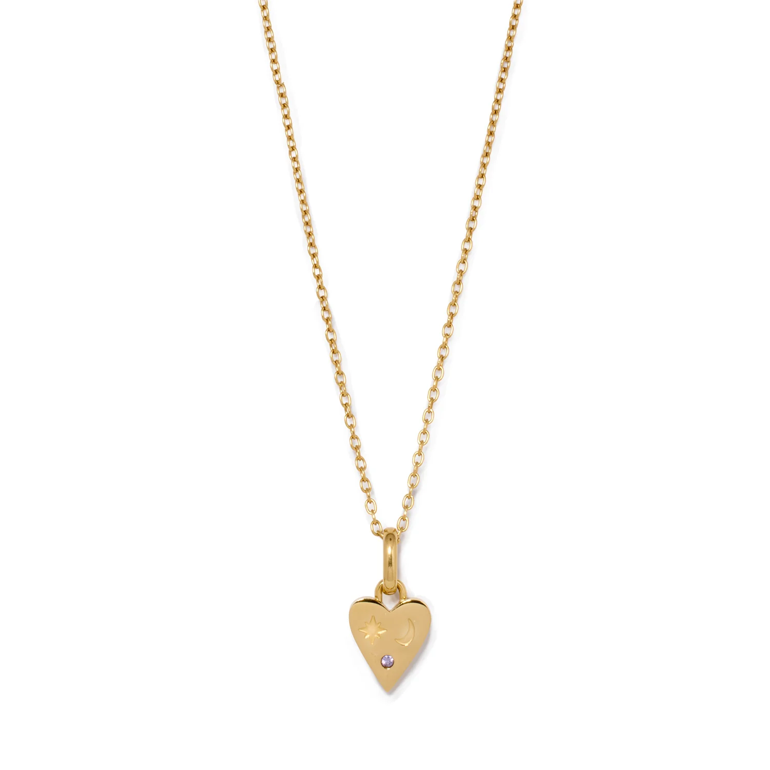 Custom Stamped Heart Pendant Necklace (Gold)