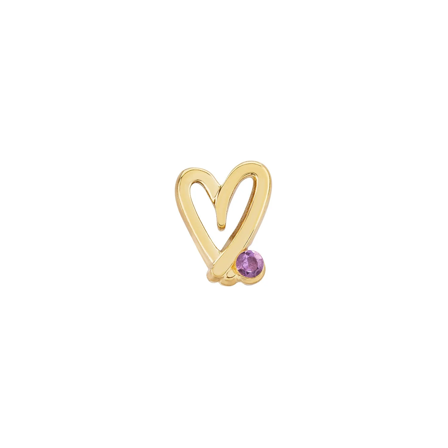 Stacey's Stories Doodle Heart Birthstone Necklace (Gold)
