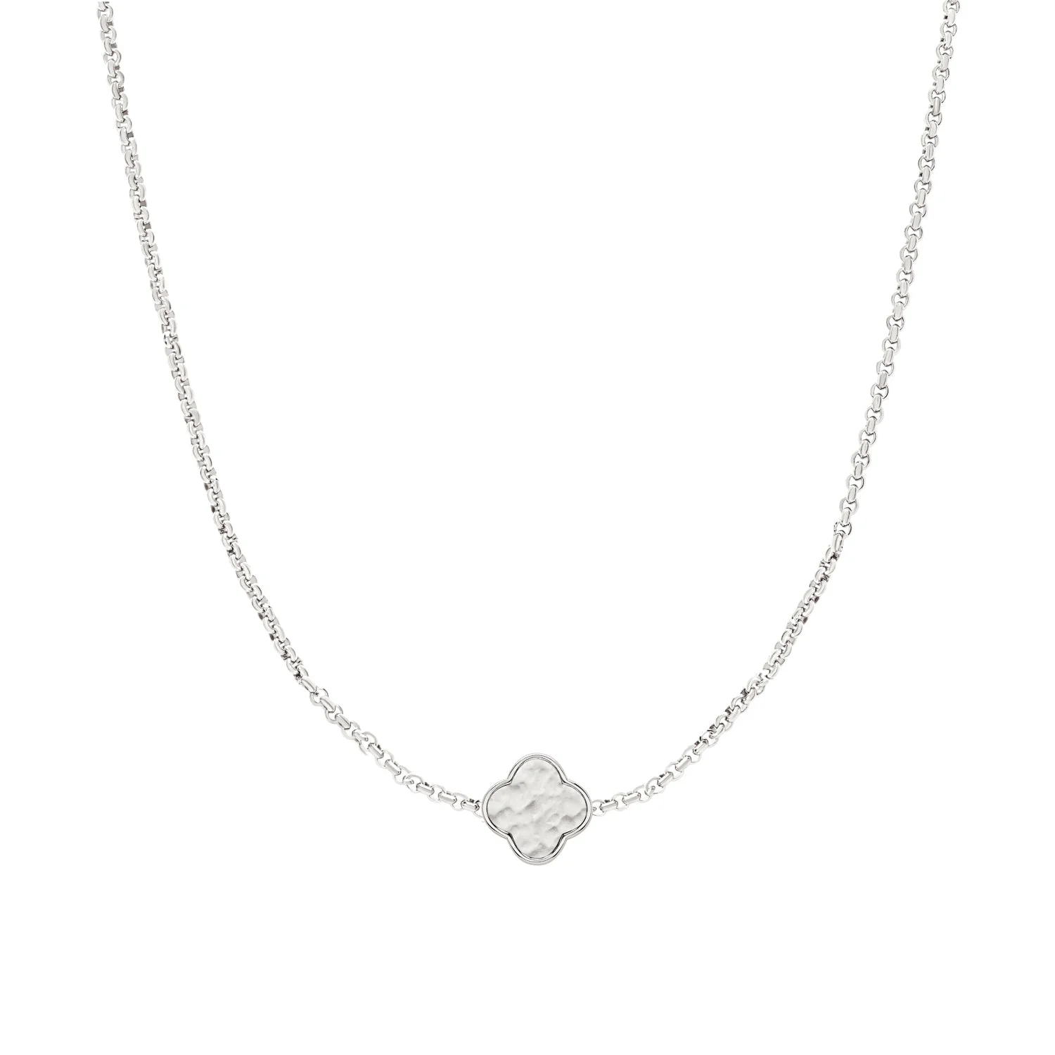 Clover Custom Name Necklace (Silver)