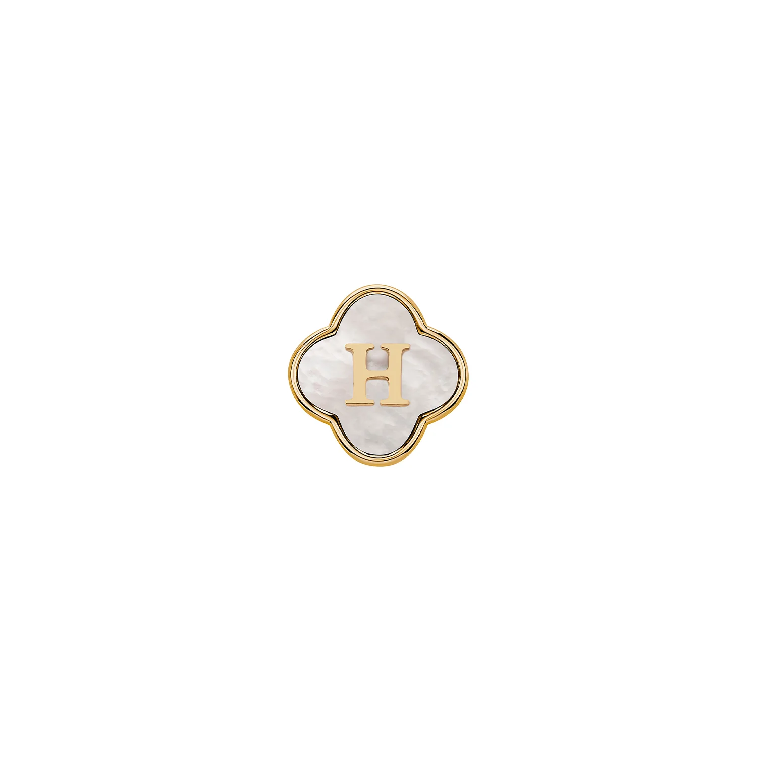 Pearl Clover Charms (Gold) - Initials