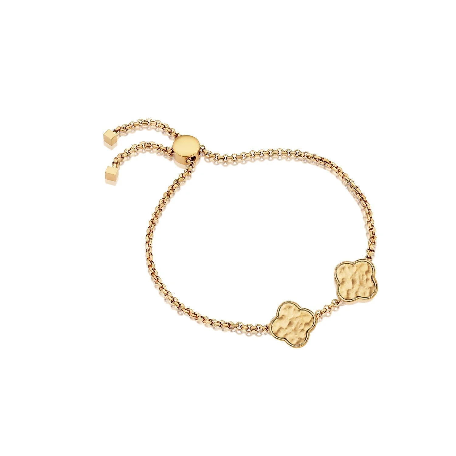 Clover Custom Name Bracelet (Gold)