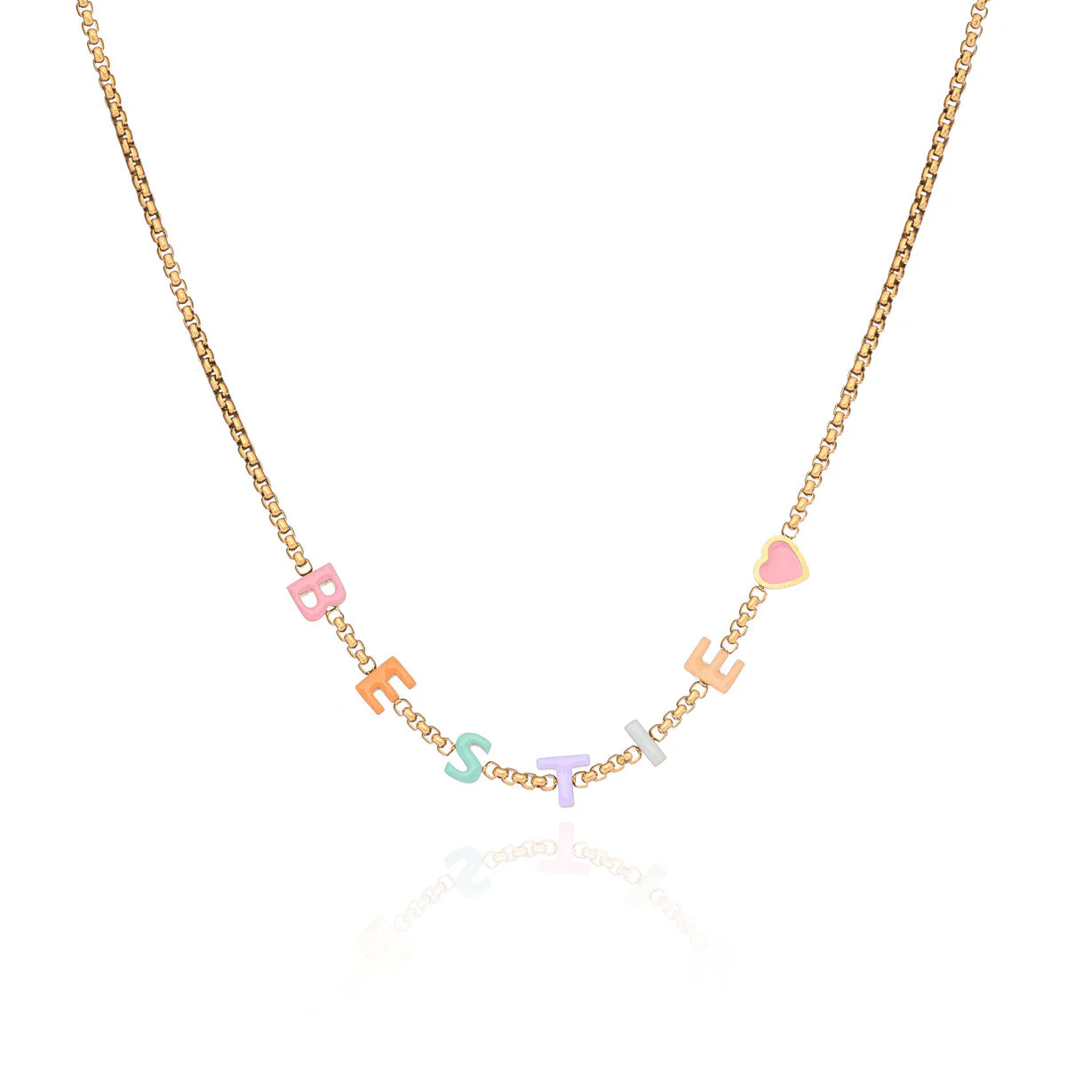 Custom Enamel Name Necklace (Gold)