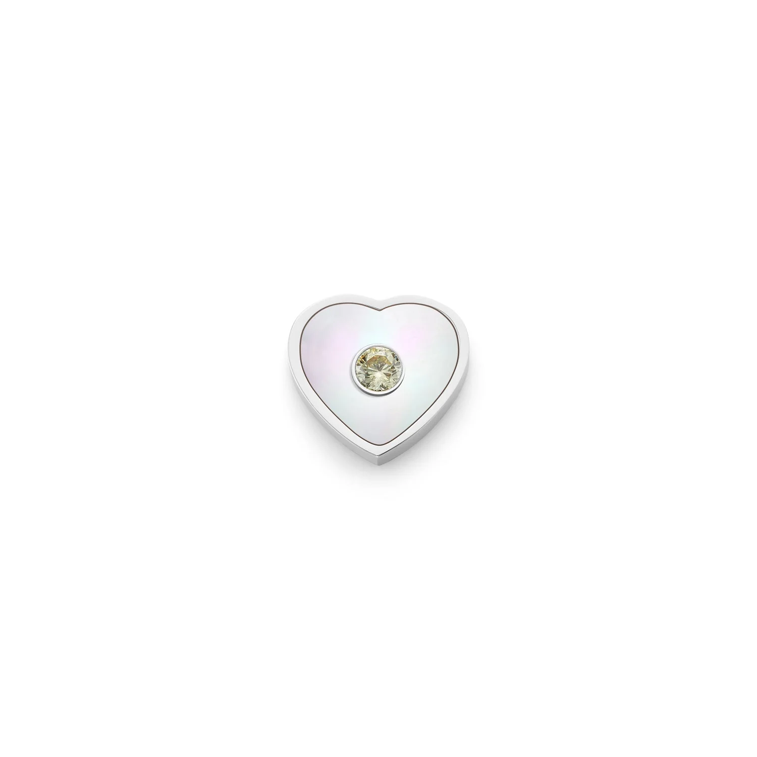 Pearl Heart Charms (Silver) - Birthstone