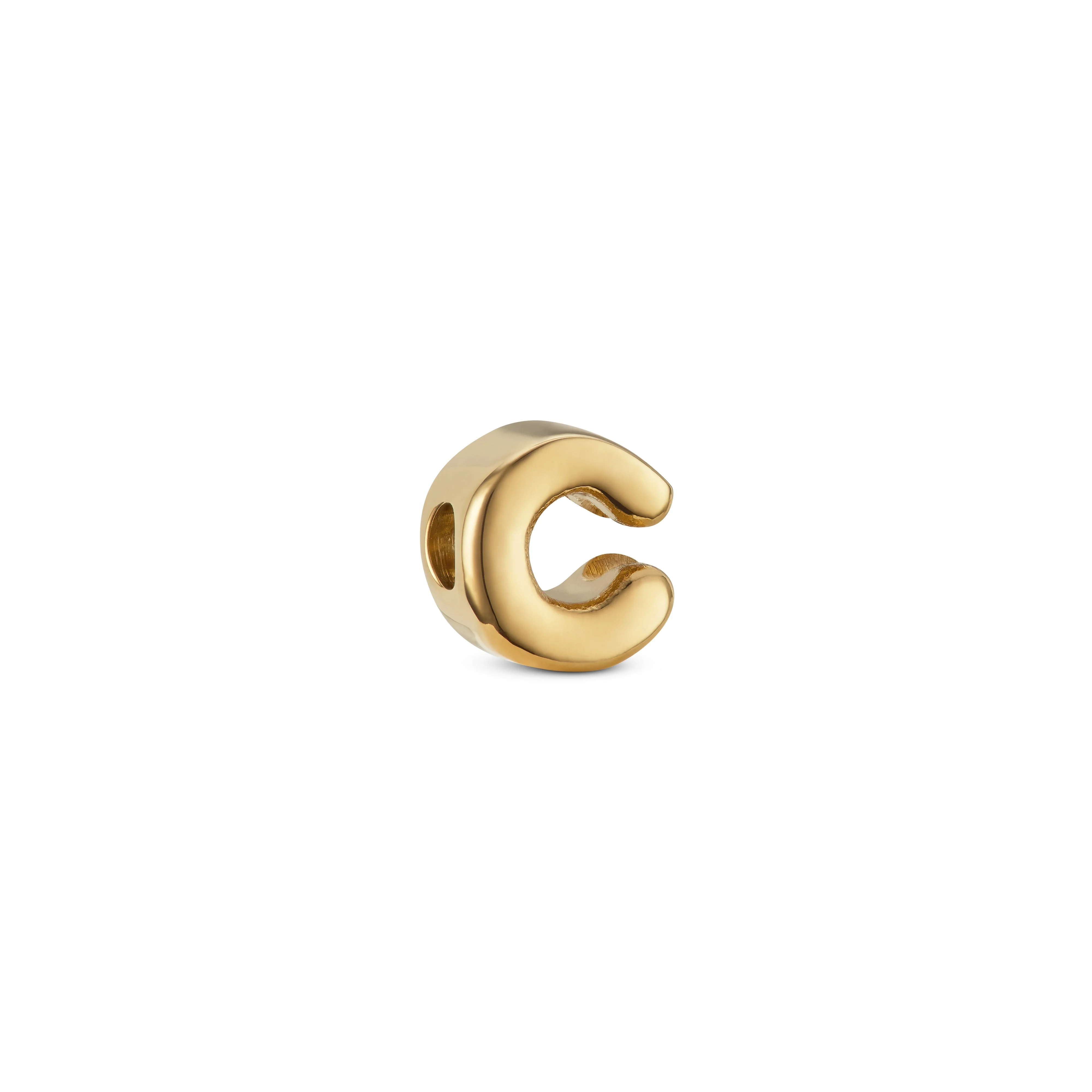 Bubble Initial Bracelet Charm (Gold)