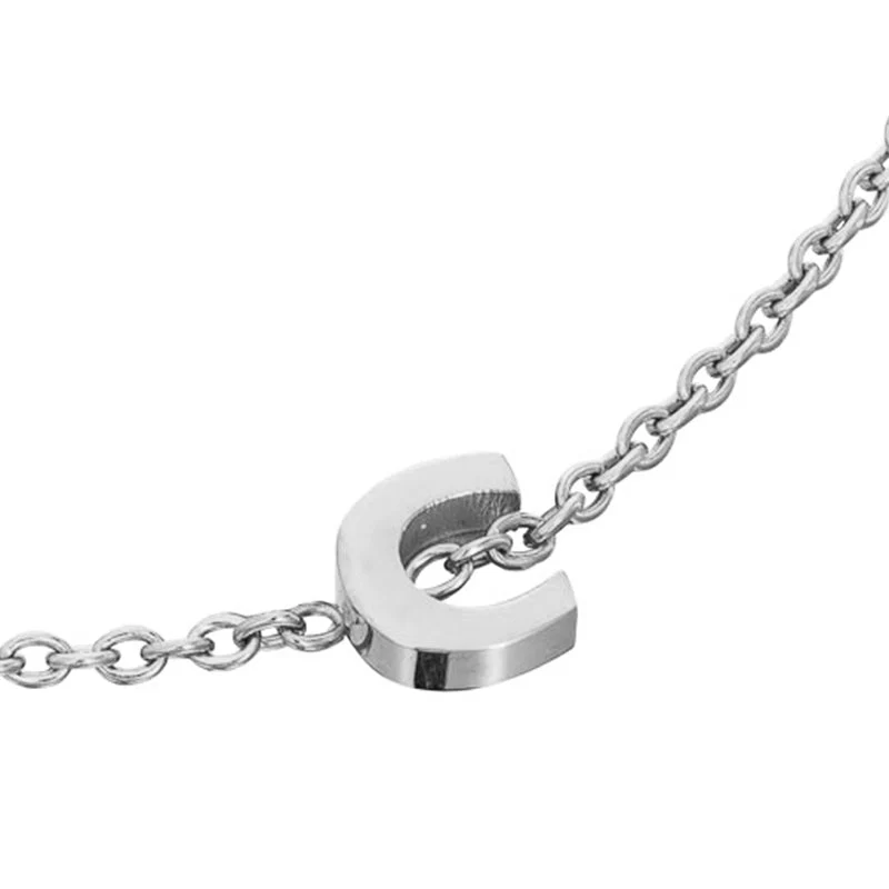 Mini Heart Birthstone & Initial Bracelet Bundle (Silver)