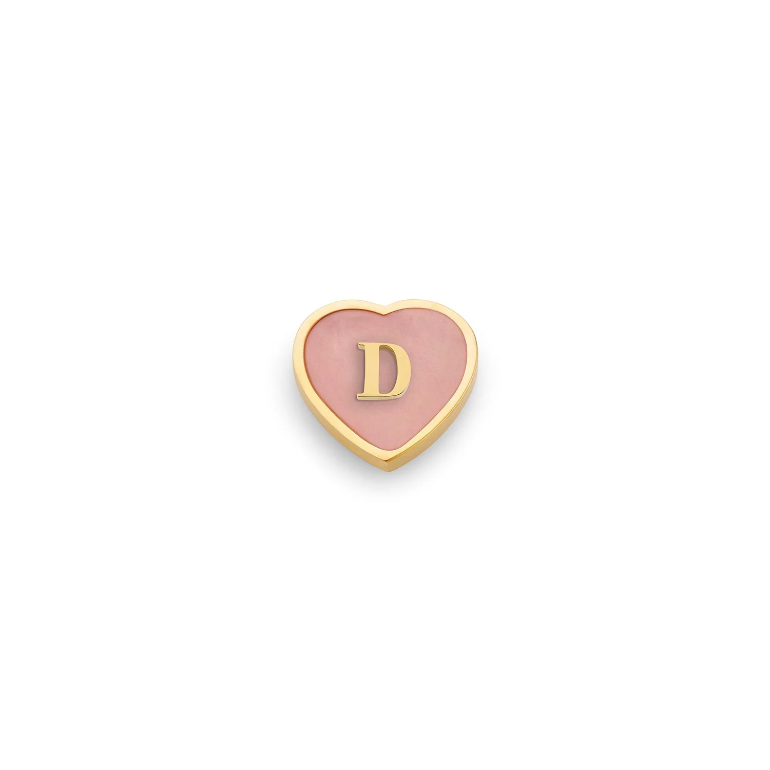 Rose Quartz Heart Charms (Gold) - Initials