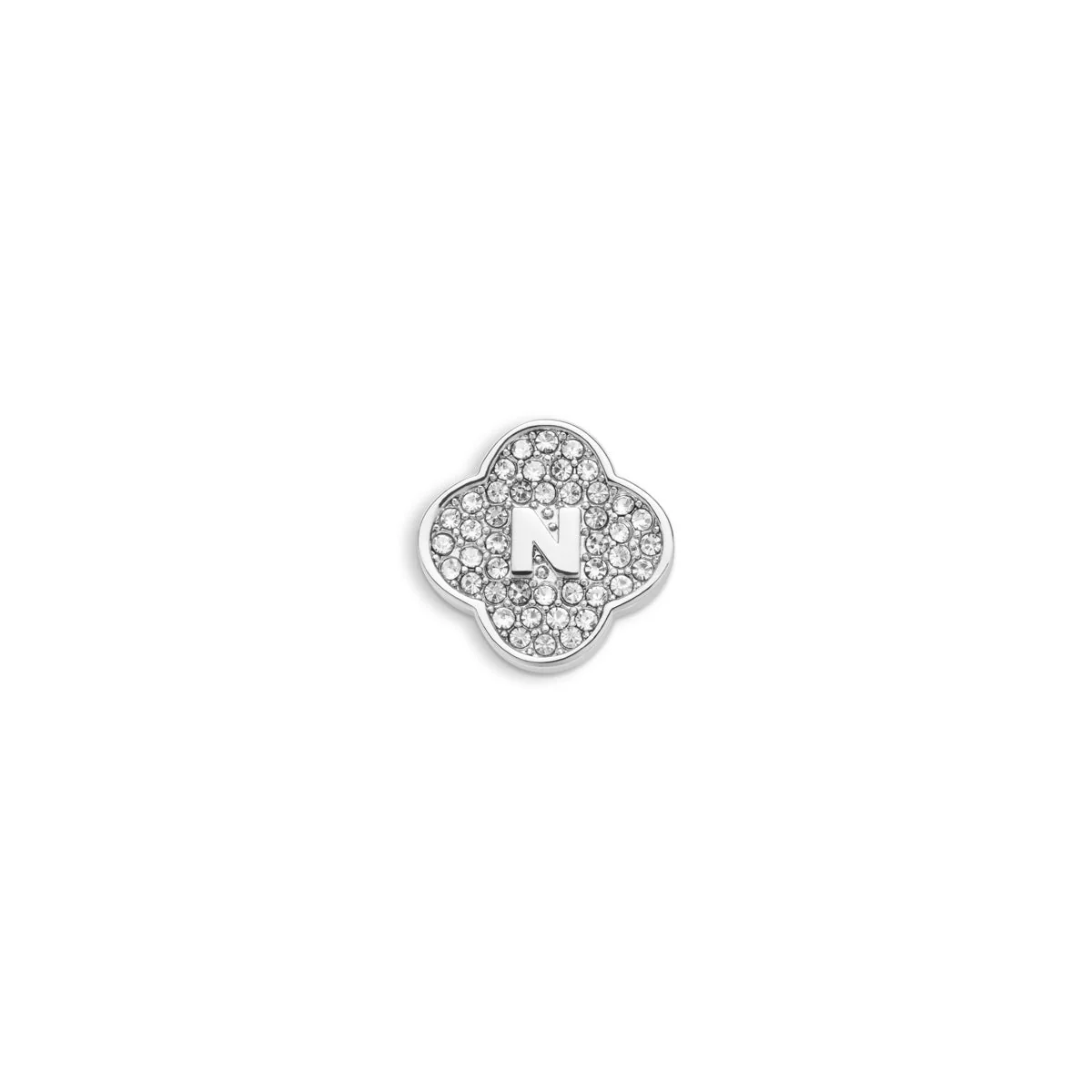 Shimmer Pavé Clover Charms (Silver) - Initials
