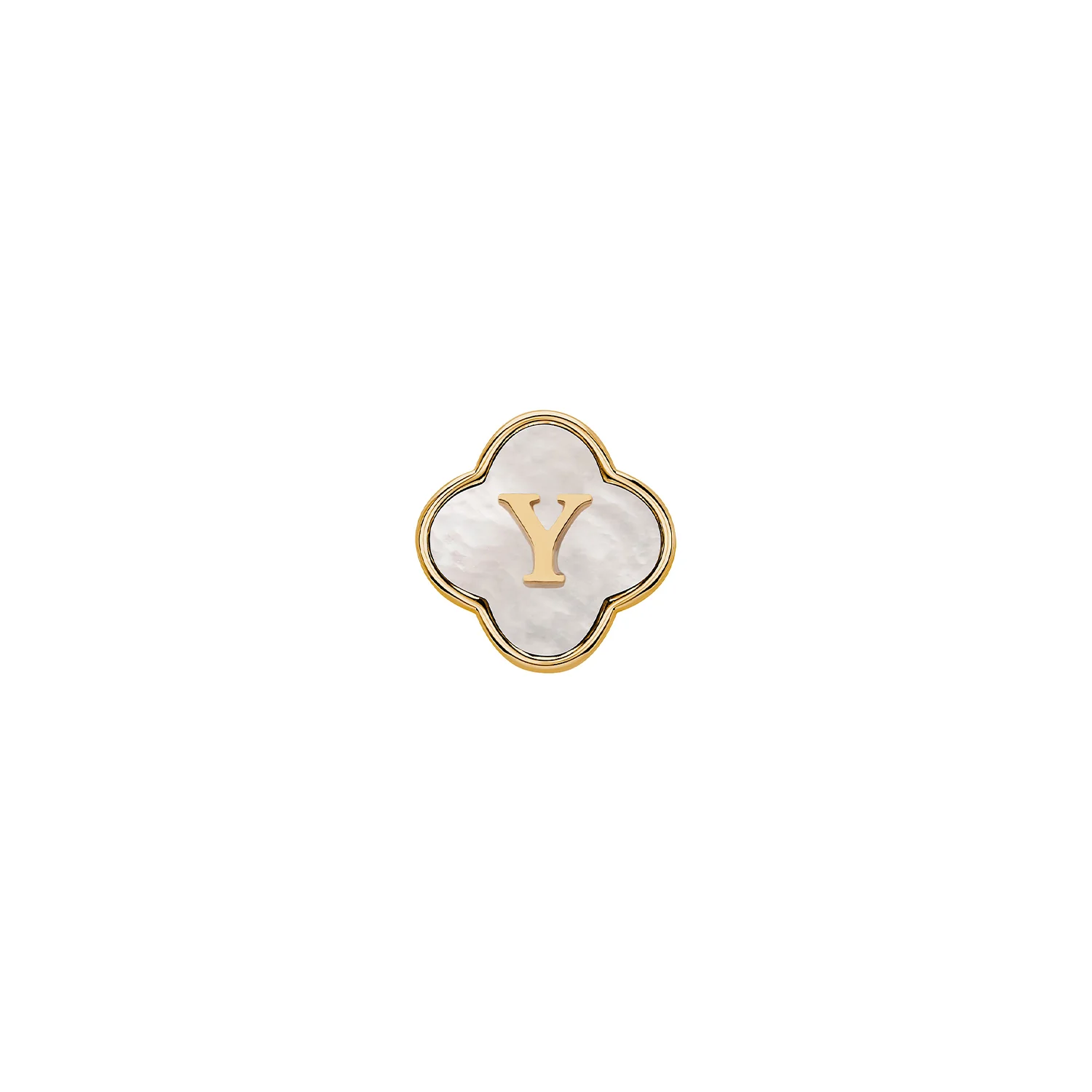 Pearl Clover Charms (Gold) - Initials