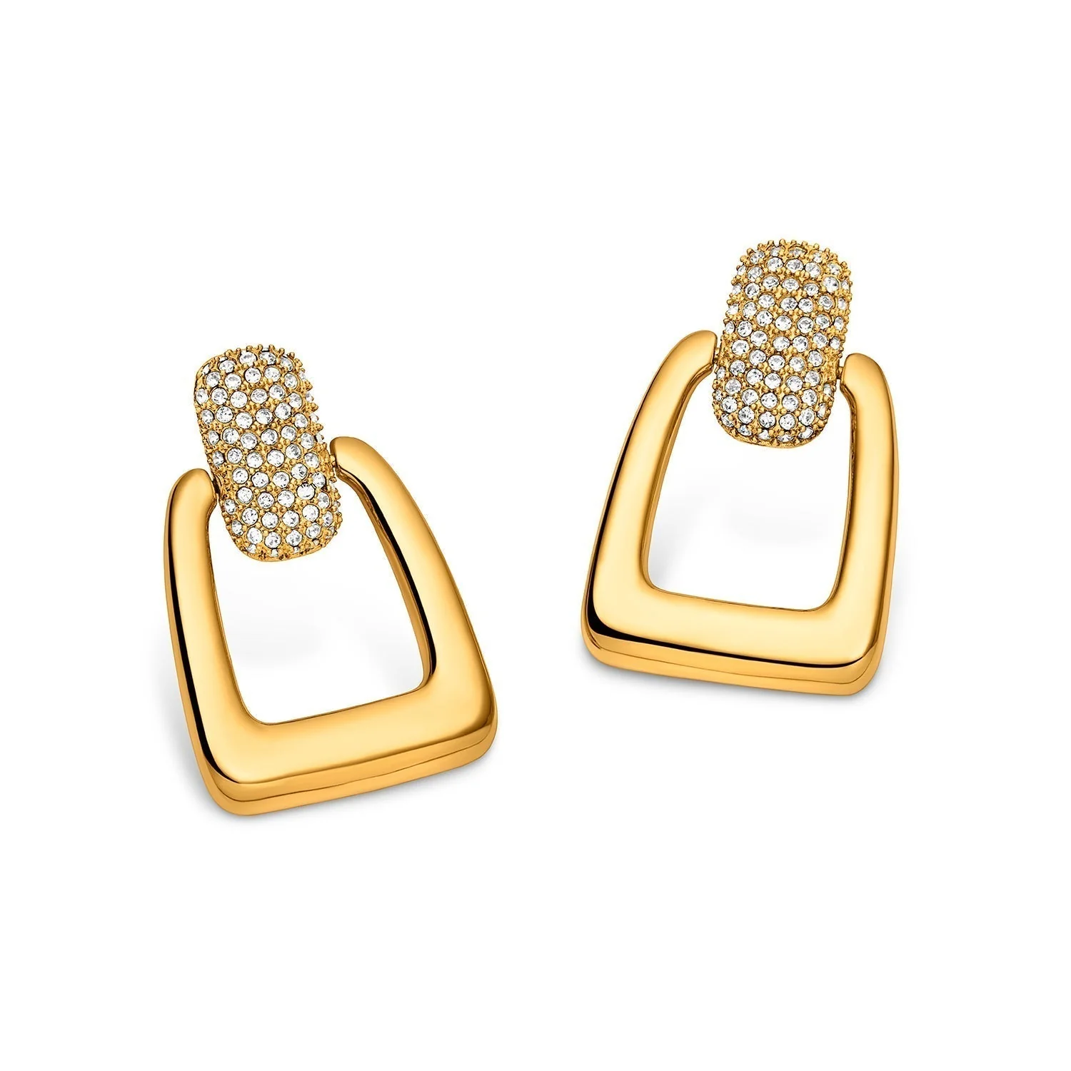Spotlight Pavé Drop Earrings (Gold)