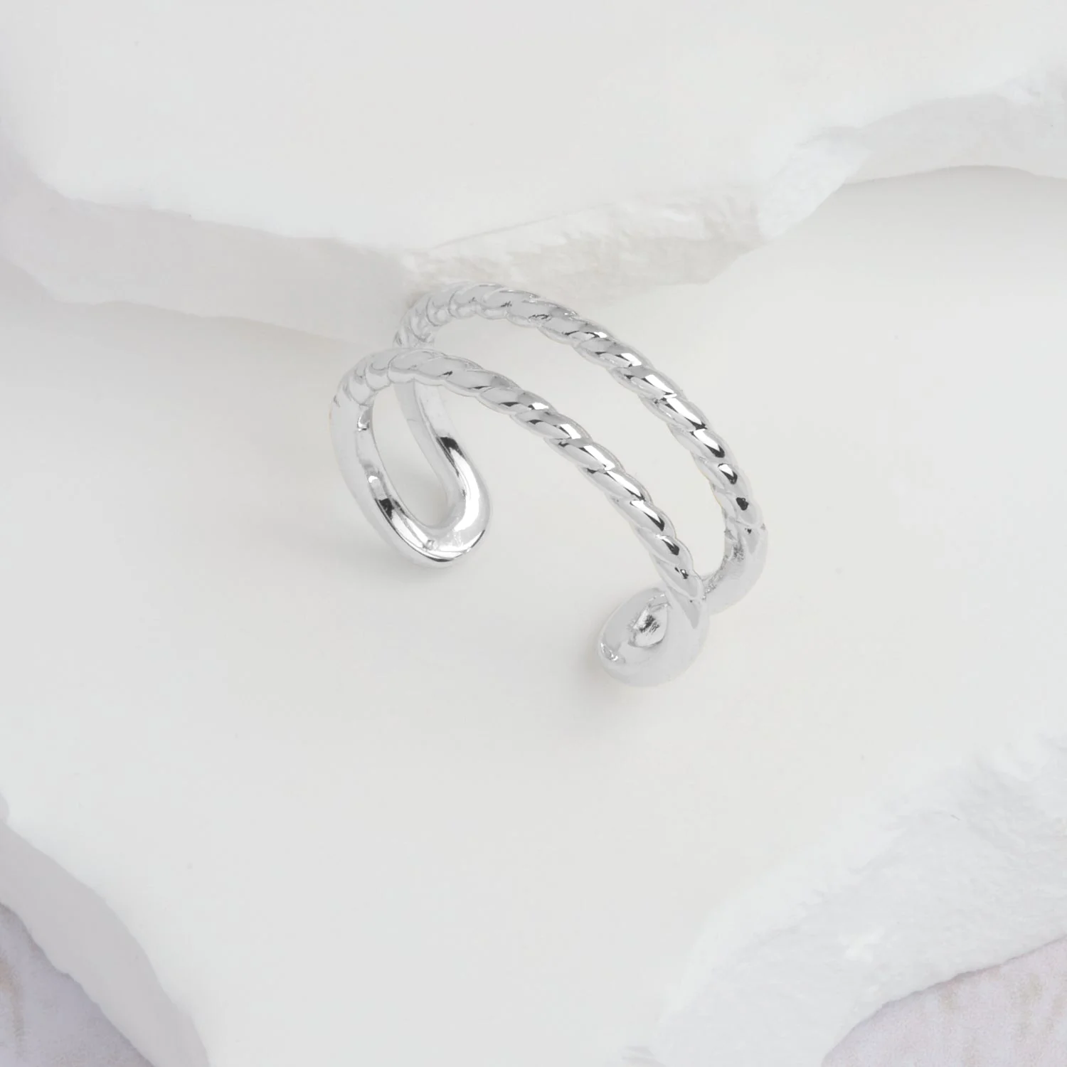 Twisted Open Band Ring (Silver)