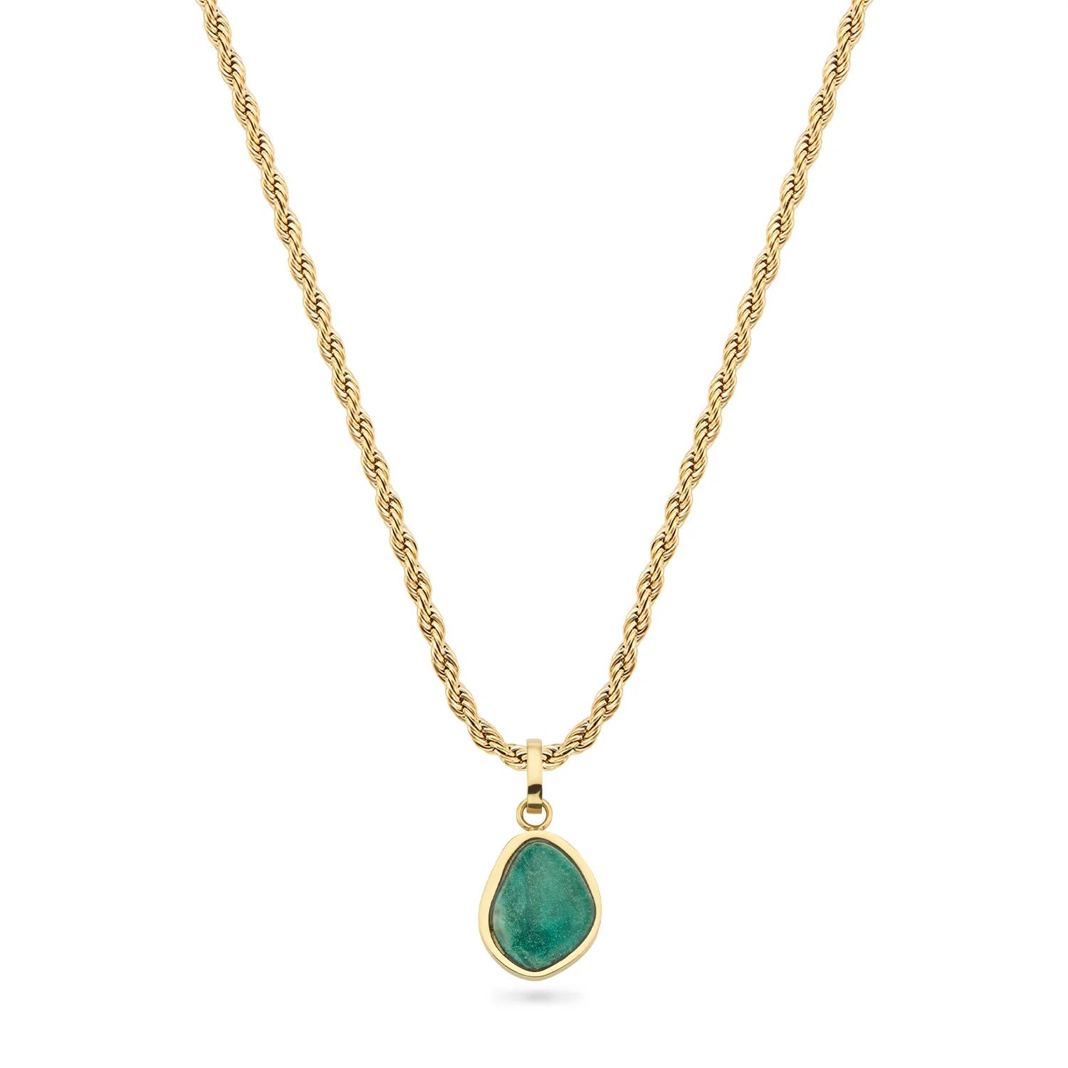 Jade Stone Necklace (Gold)