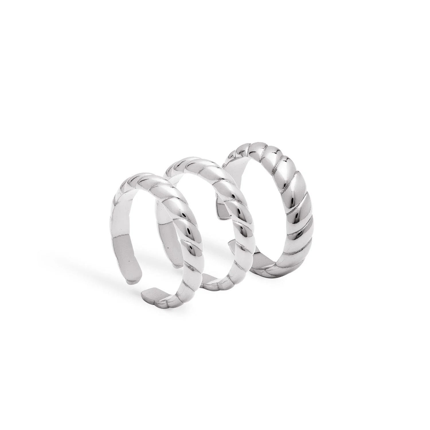 Rope Ring Stack (Silver)