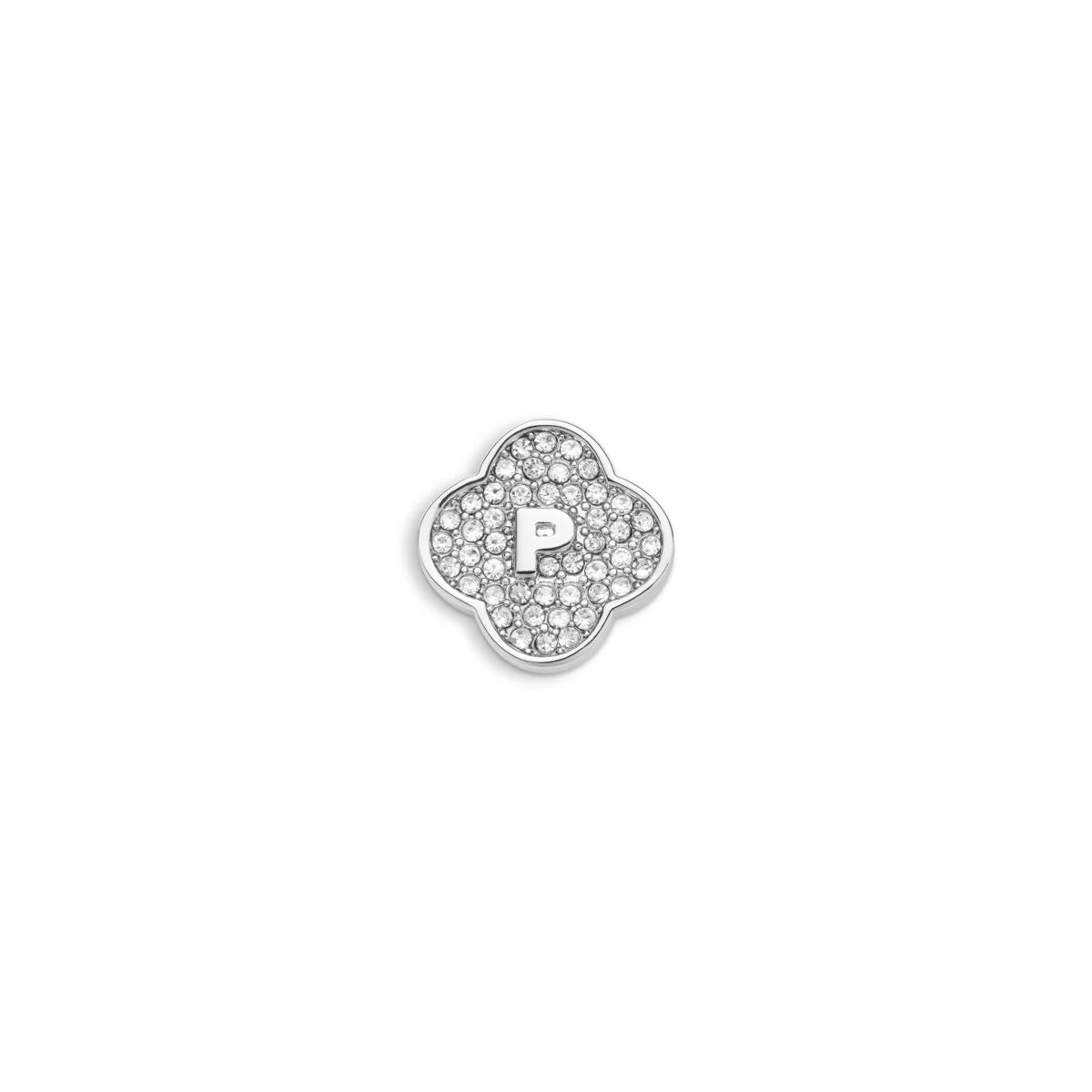 Shimmer Pavé Clover Charms (Silver) - Initials
