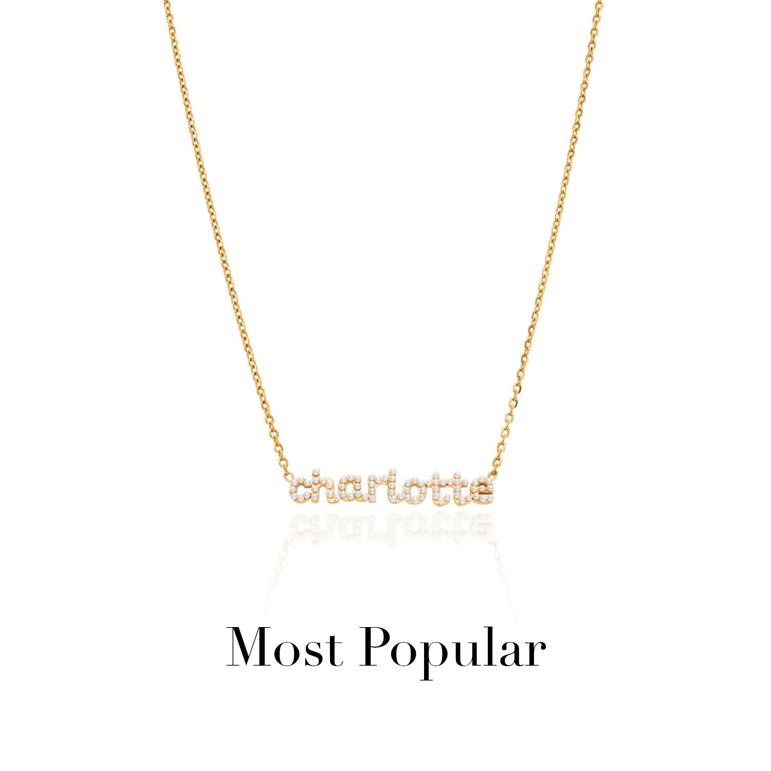 Mini Pearl Name Necklace (Gold)
