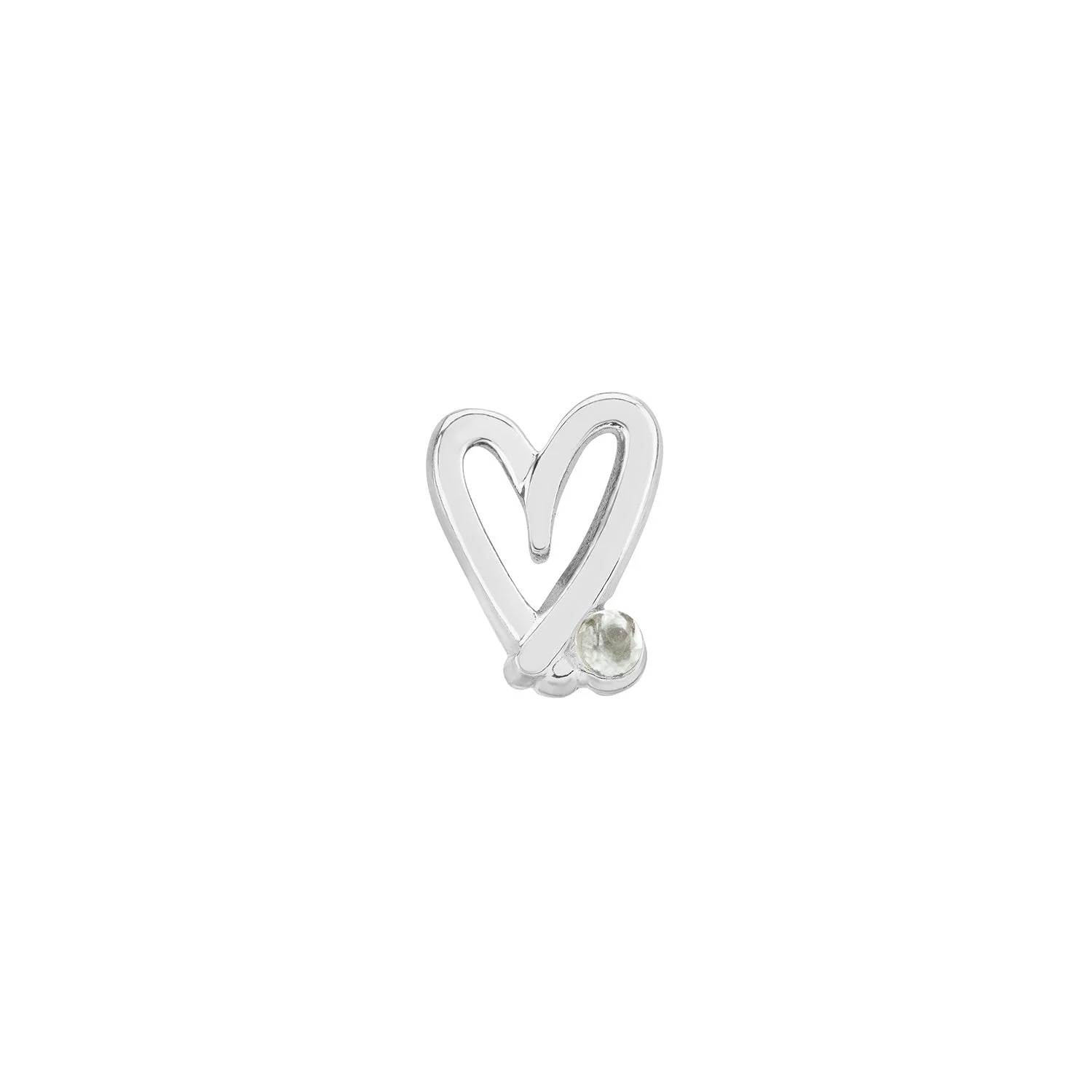 Stacey's Stories Doodle Heart Birthstone Ring (Silver)