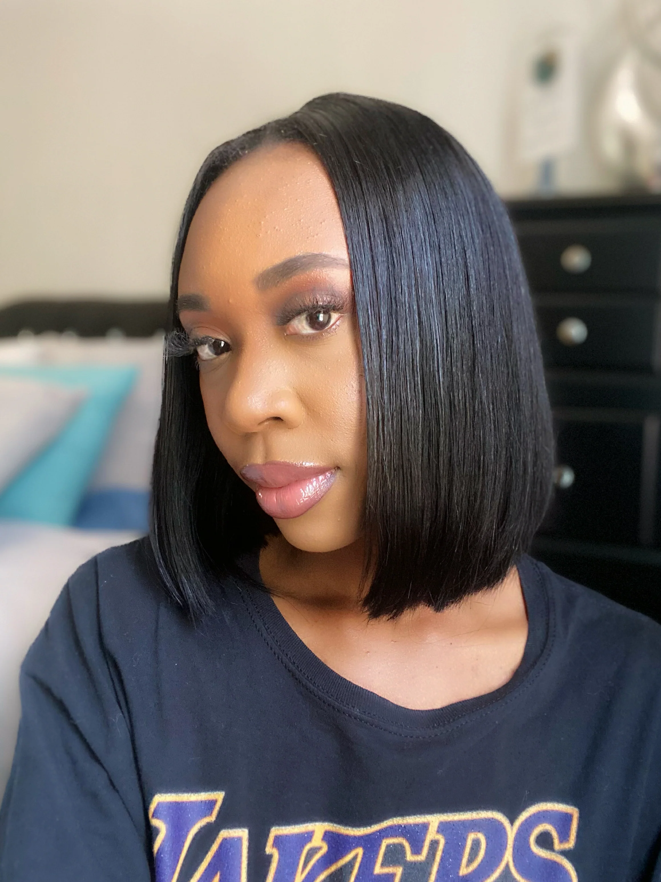 Thin Leave Out I Part Bob Wig Silky Straight