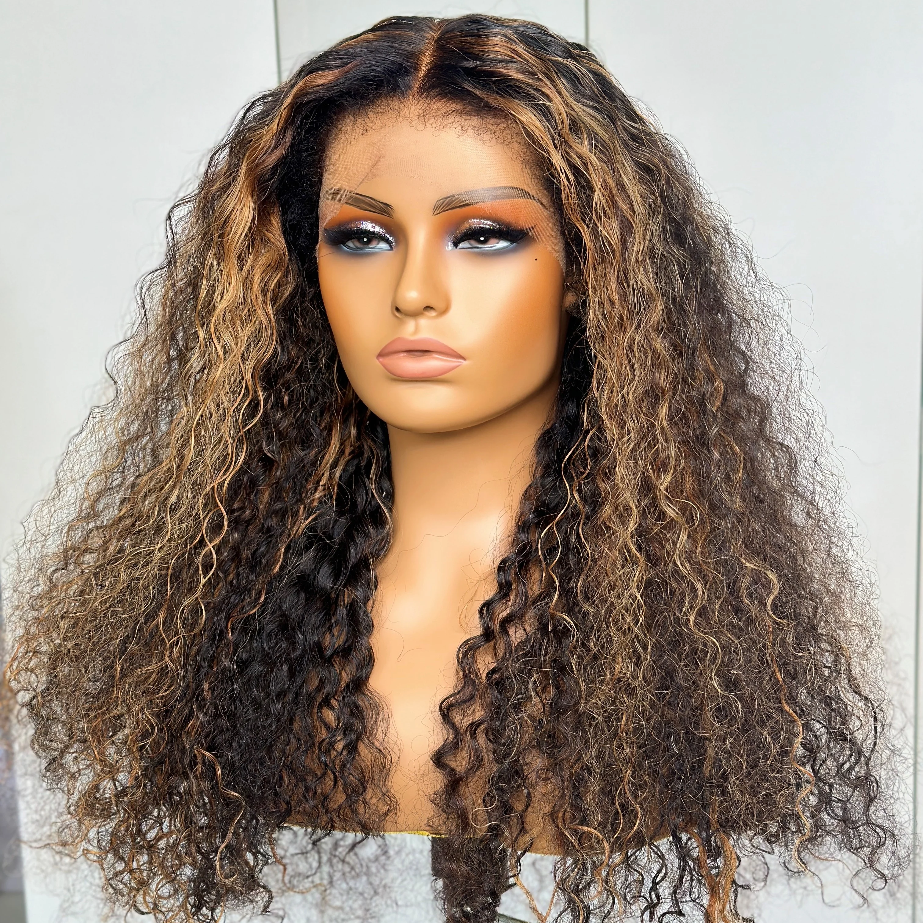 Highlight Brown HD Lace Frontal With Kinky Edges  Wig