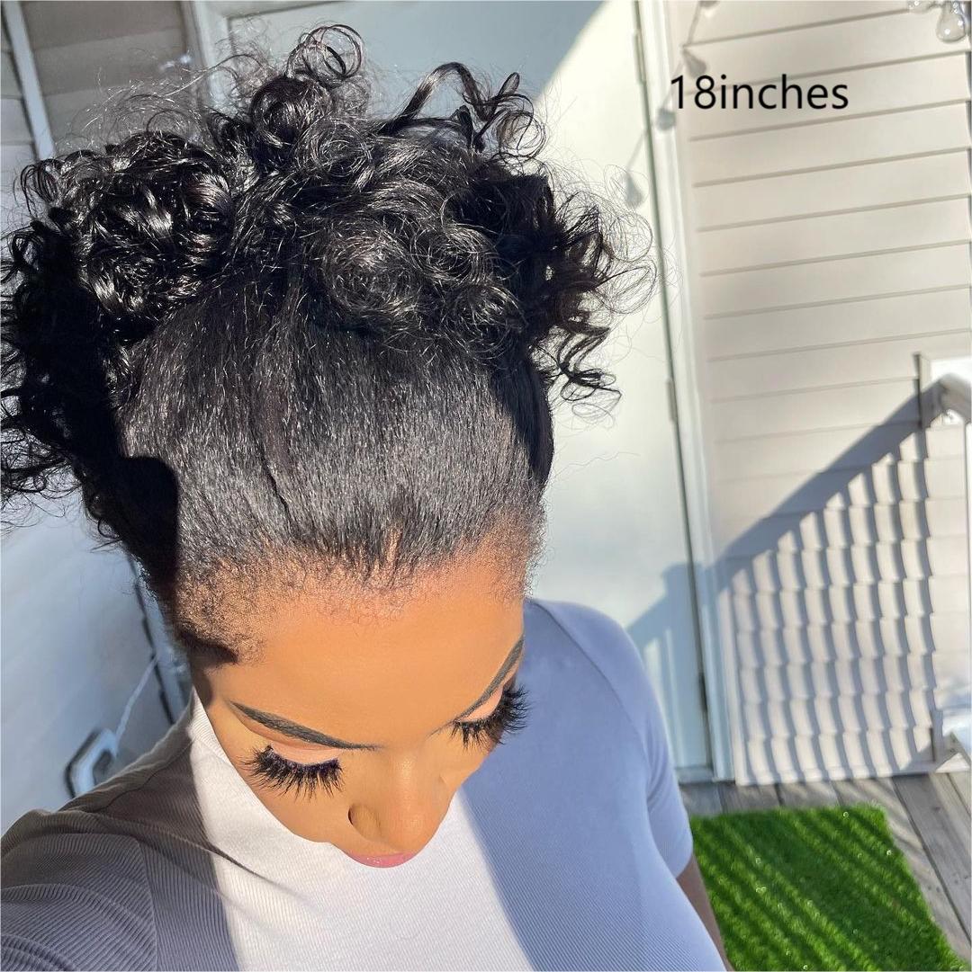 Kinky Straight Hd Lace Frontal With 4C Kinky Edges Wig