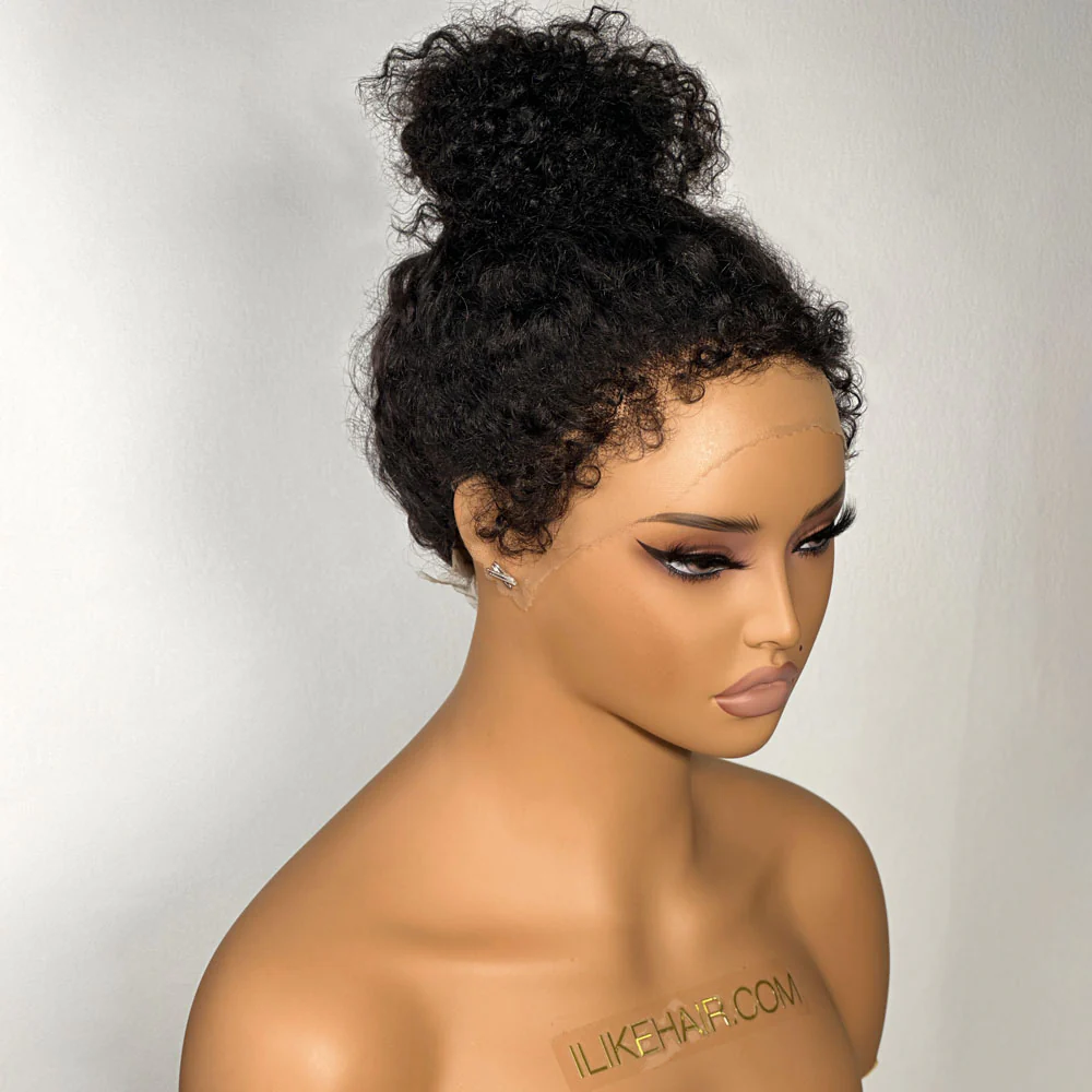 Ventilated Realistic Curly 13x4 Lace Frontal With Curly Edges Wig