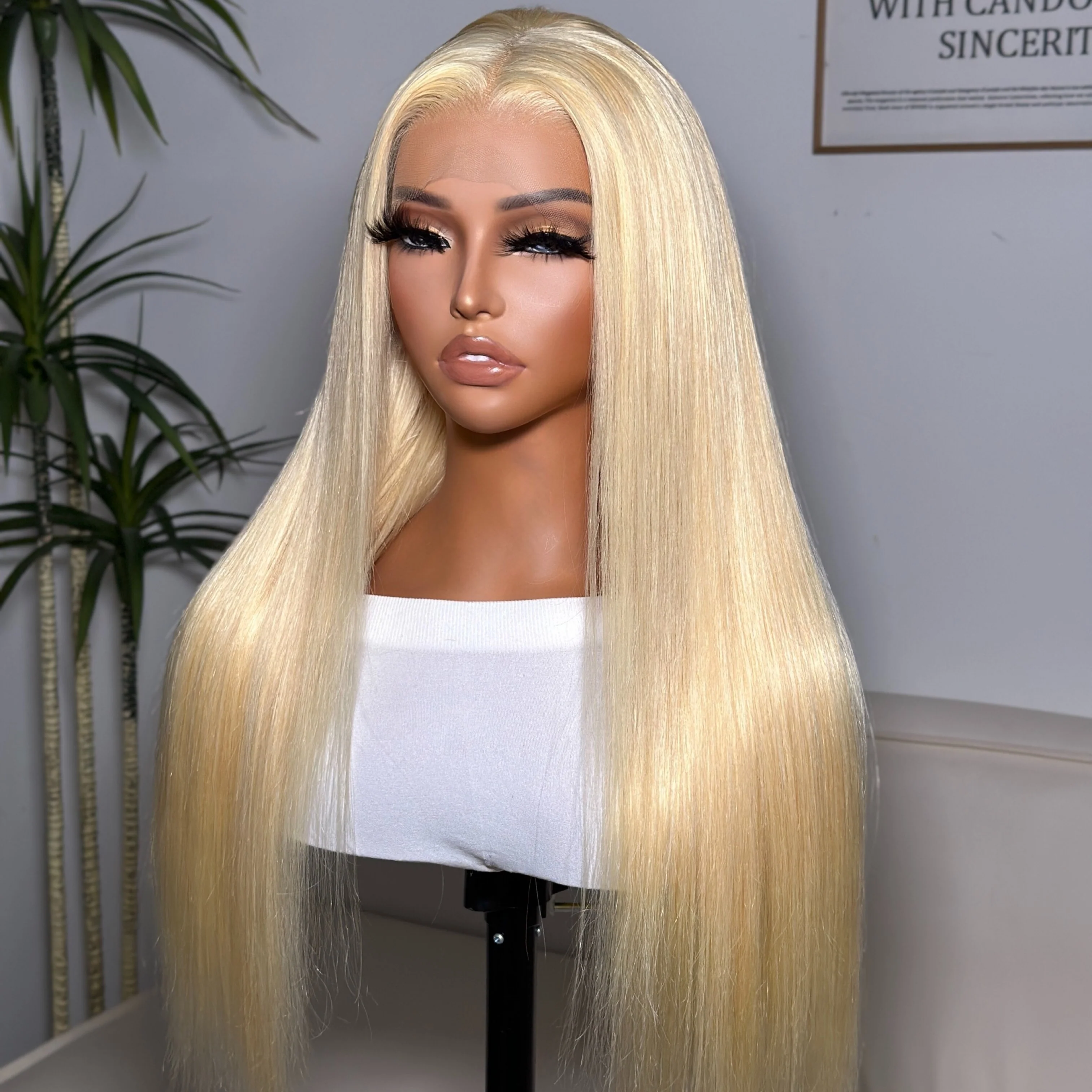 613 Blonde Silky Straight Human Hair Lace Front Wig