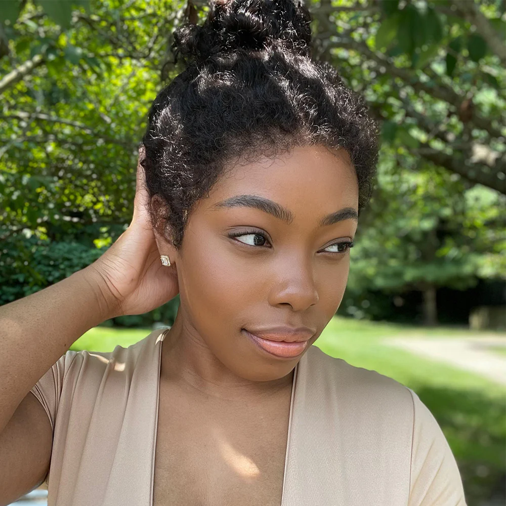 Versatile Front & Back Curly 13x4 Lace Frontal With Curly Edges Wig