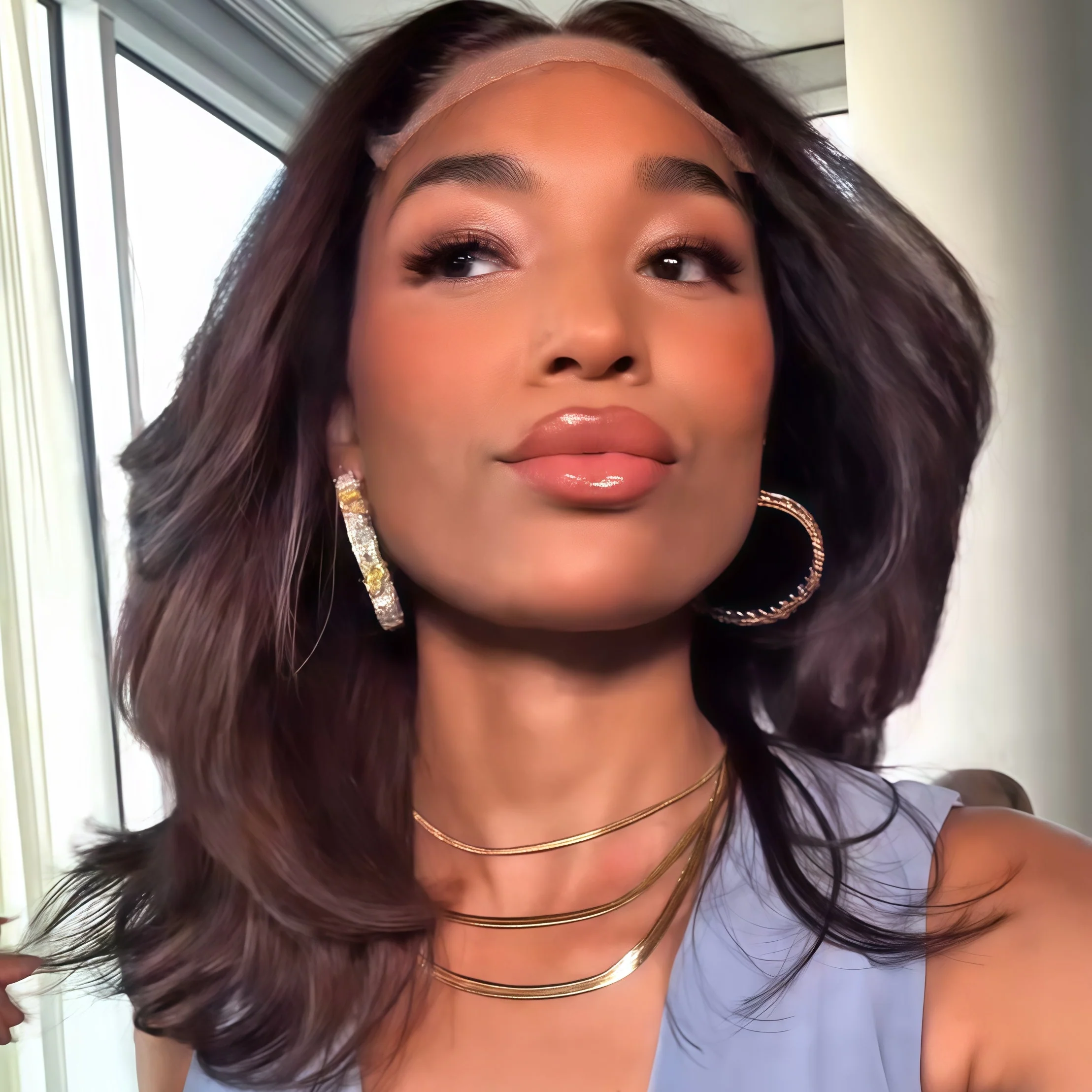 Dark Brown Face-Framing Sleek Layered Bob 5x5 Lace Human Hair Wig