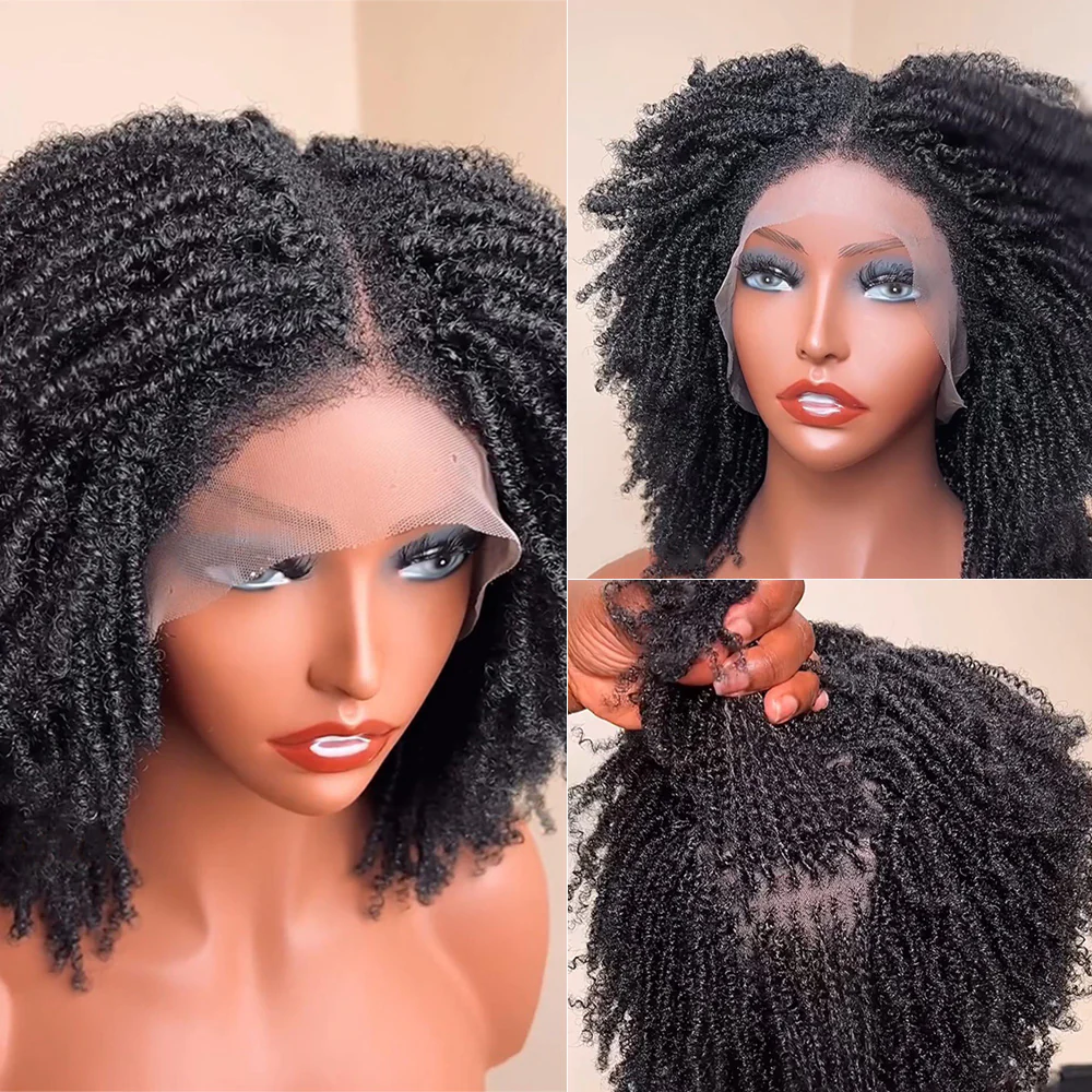 Full Lace Knotless Twist Microlocs With 4C Hairline Boho Wig