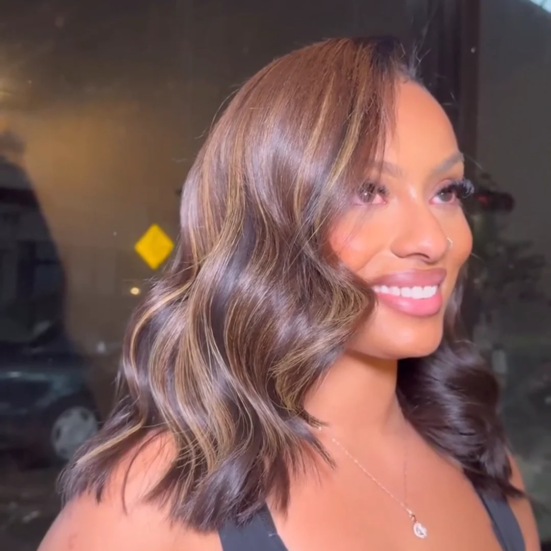 Blonde Mix Brown Highlight Body Wave 13��4 Lace Frontal Human Hair Wig