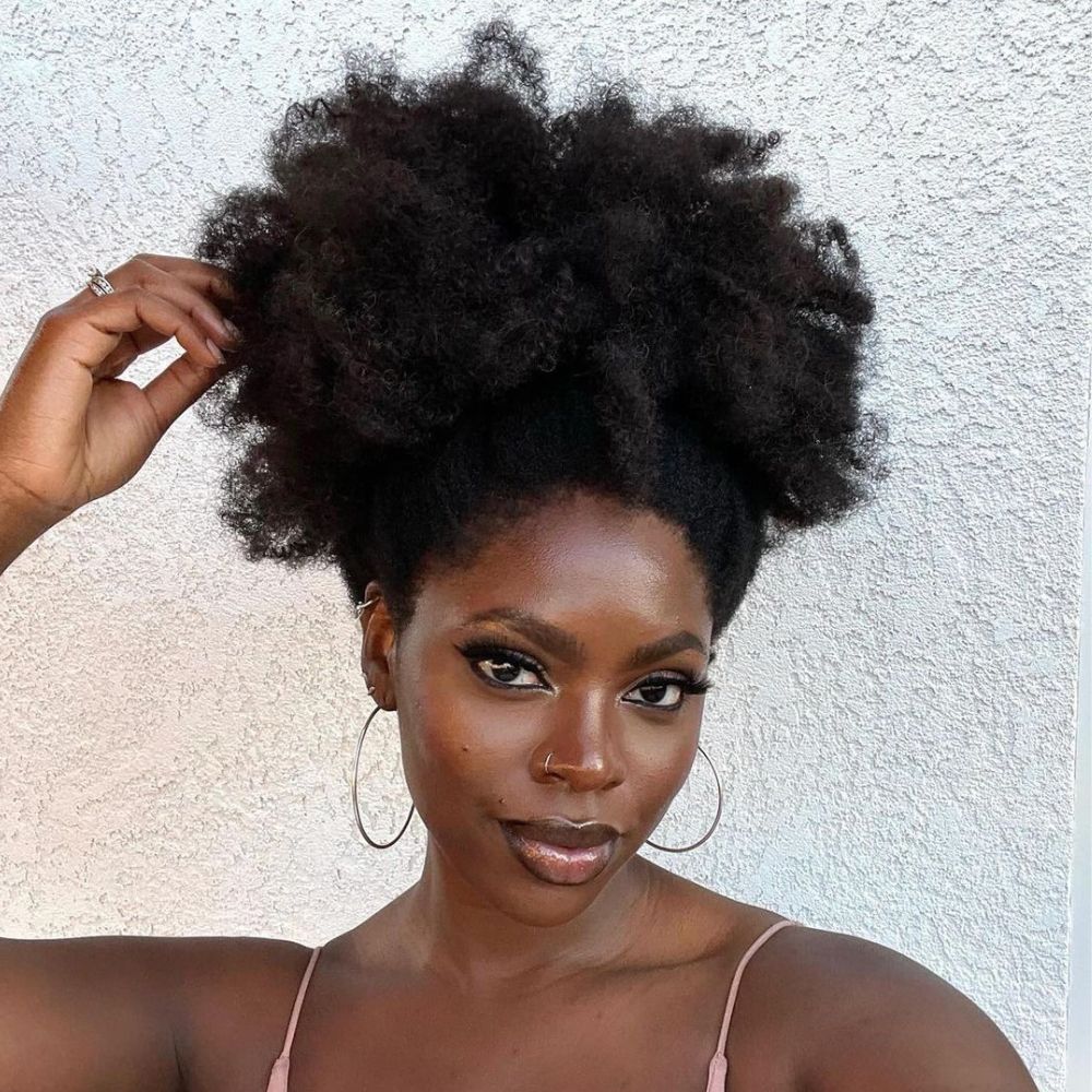 Realistic Afro Curly With 4C Kinky Edges 13x4 Lace Frontal Wig