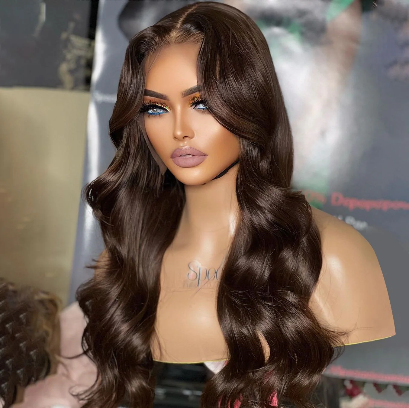 Brown Color Wig Glueless Lace Closure Wig Body Wave Hair