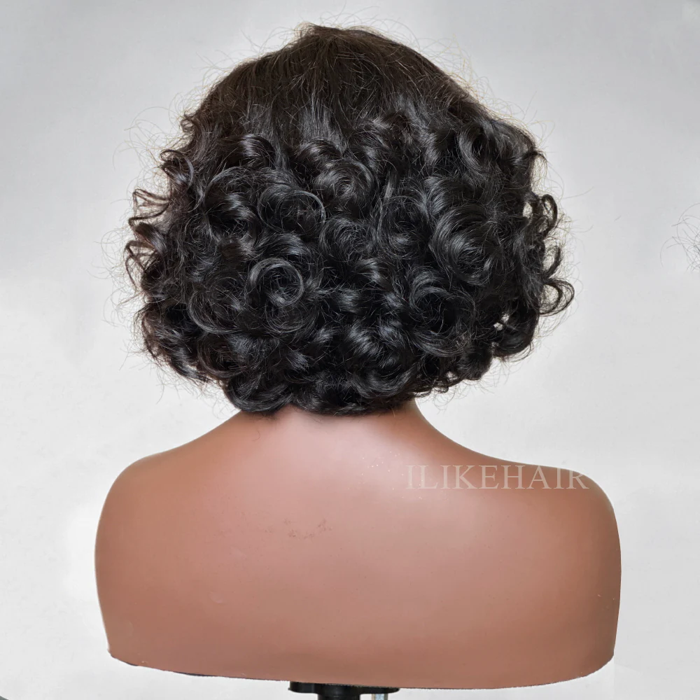 Bouncy Rose Curly Short Bob Glueless 5x5 Lace Closure Wig