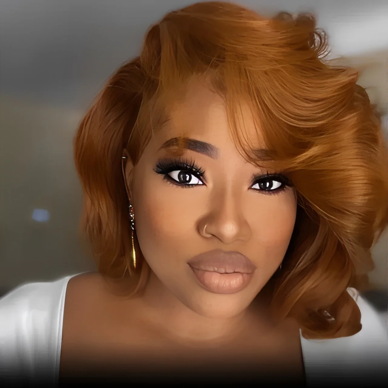 Put On ��� Go Ginger Orange Glueless Body Wave Bob 13x4 Lace Front Wig