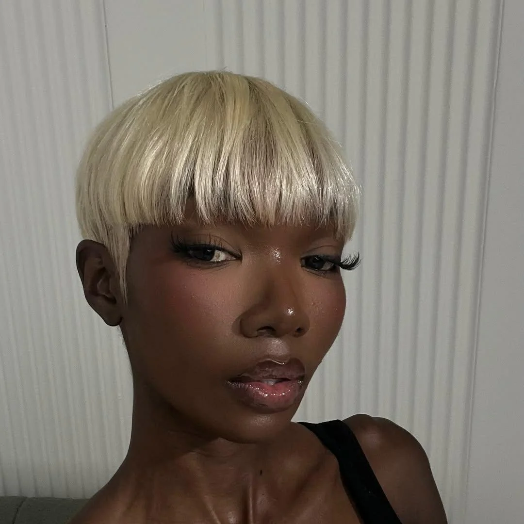 613 Blonde Glueless Short Pixie Hair Bowler Cut Wig