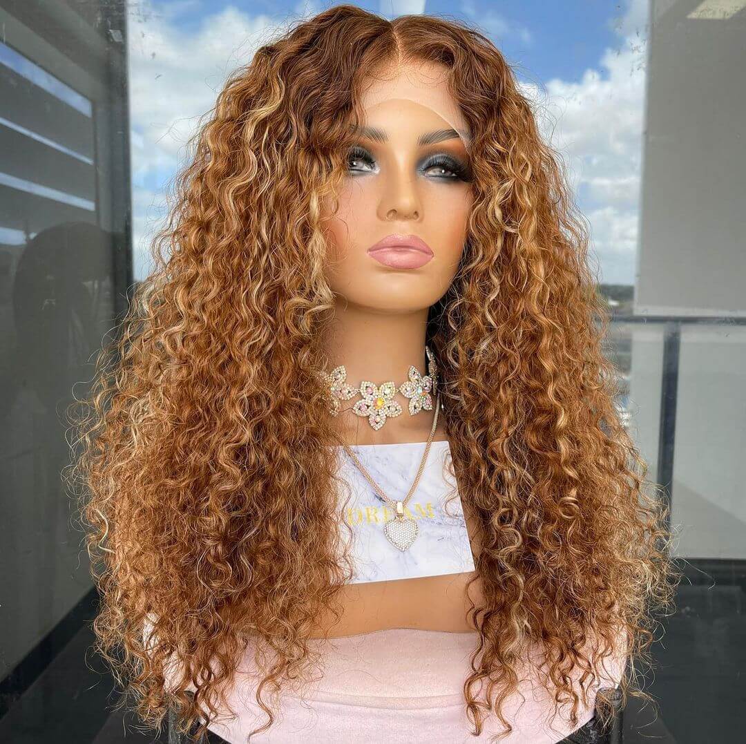 Beyonce Hairstyle Highlight Color Brown & Blonde Lace Wig