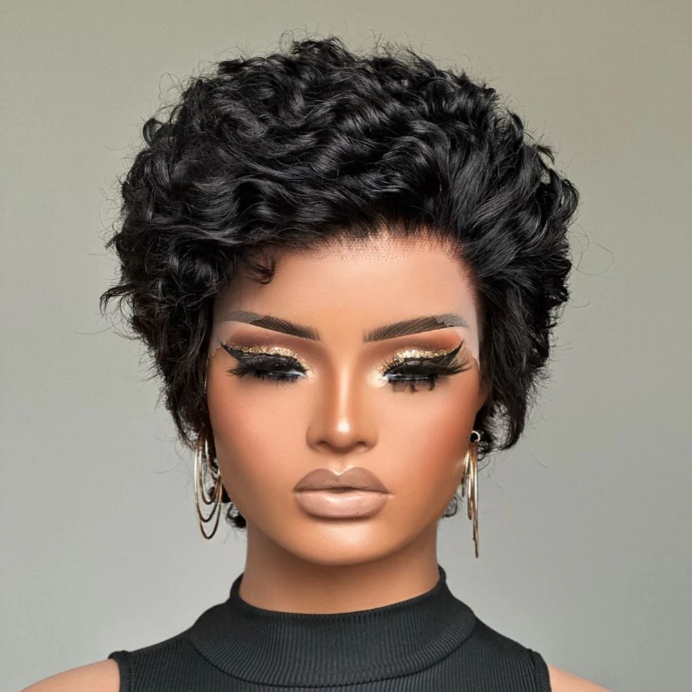 Boss Lady Short Pixie Cut Curly 13x2 Lace Front Wig