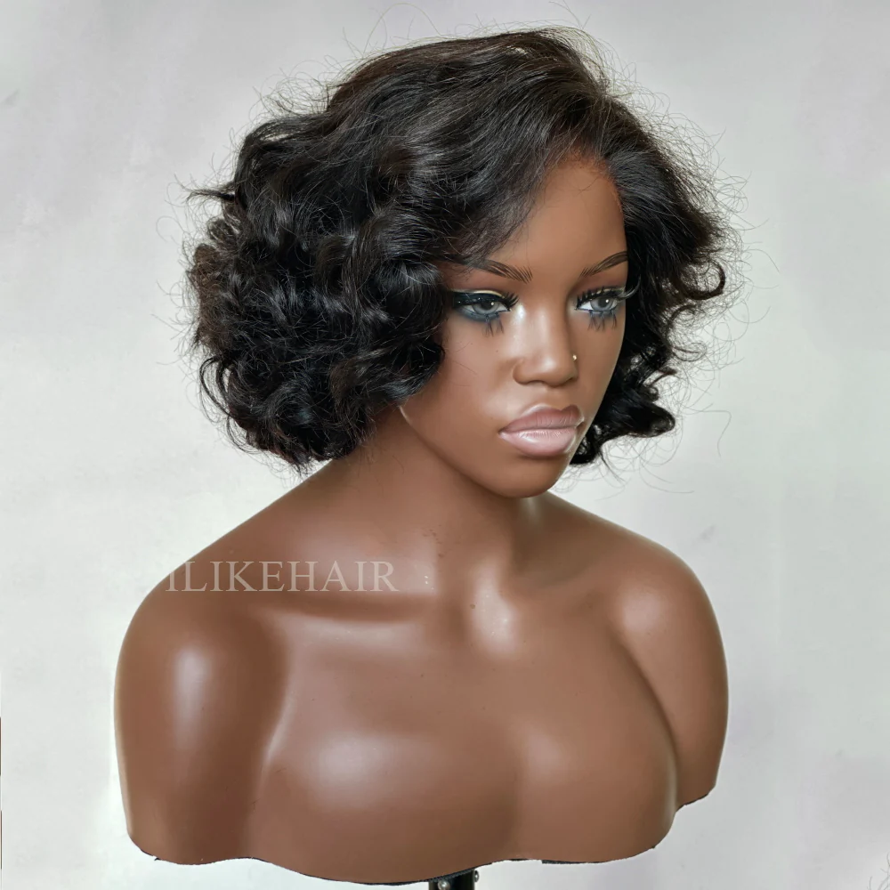 Bouncy Rose Curly Short Bob Glueless 5x5 Lace Closure Wig