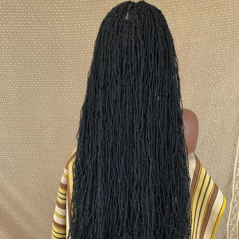 Full Lace Long Twisted Sisterlocs Braids Bohemian Invisi Drawstring Wig