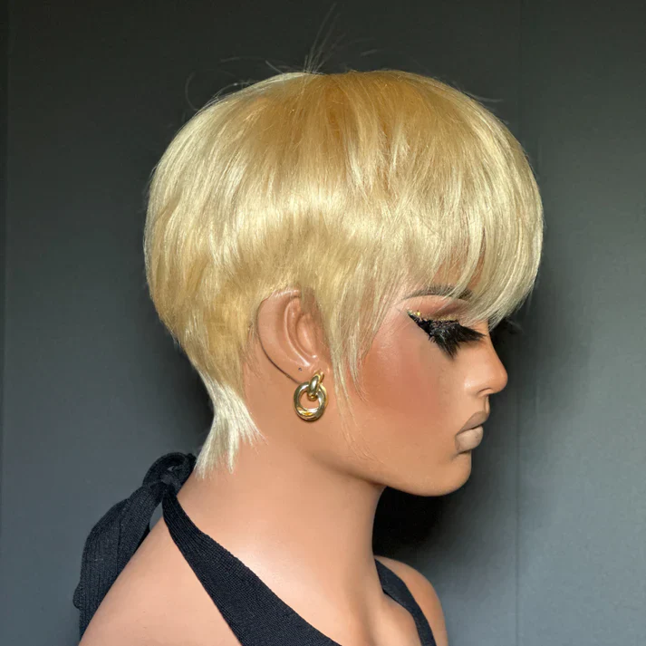 ILIKEHAIR Pixie Cut Glueless Wig with Bangs