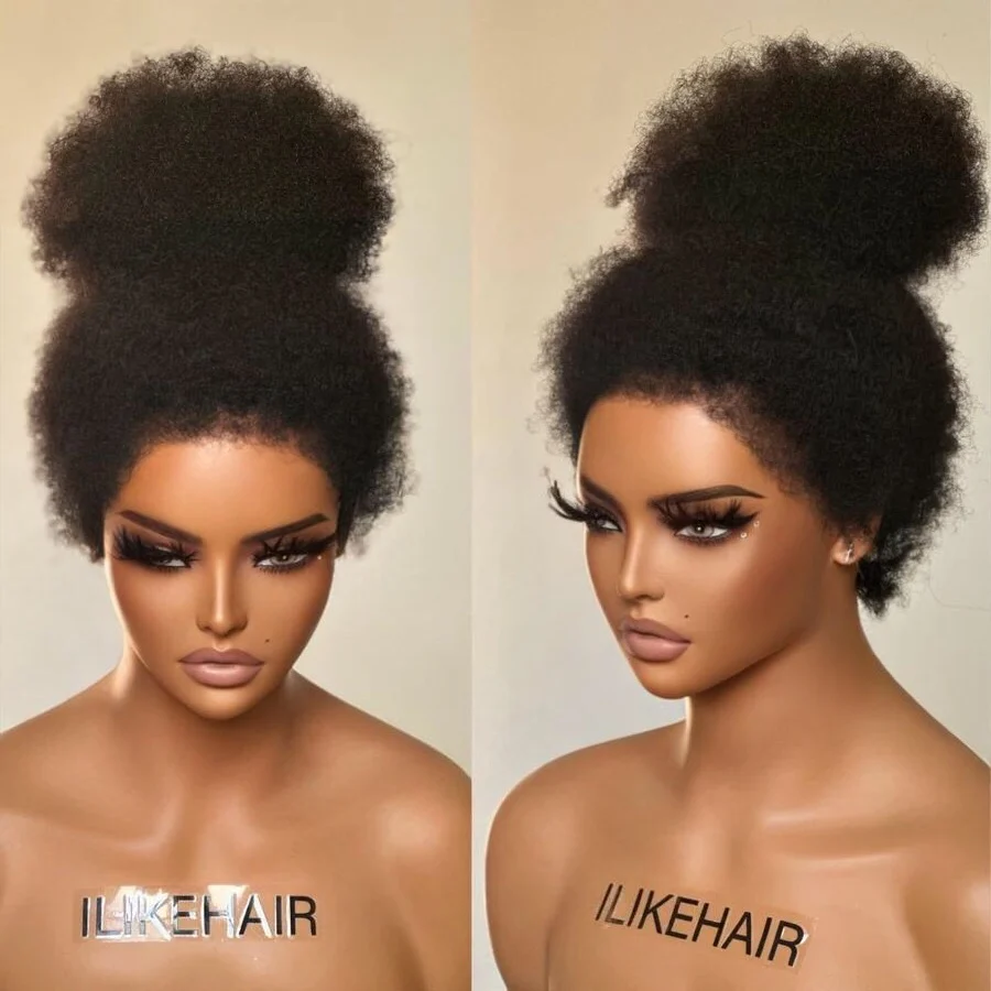 Afro Kinky Curly With Kinky Edges HD 13x4 Lace Front Wig