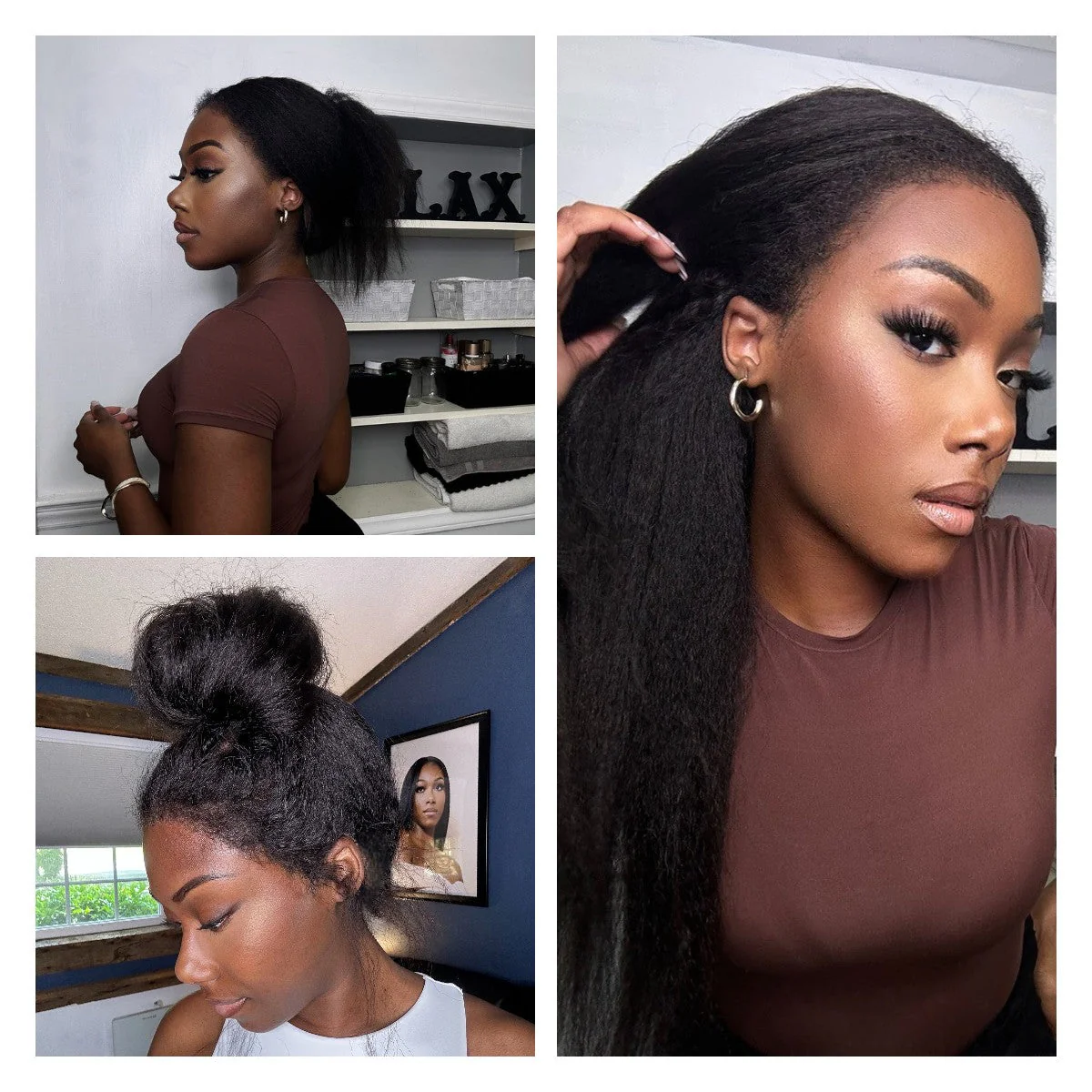 Natural 360 Lace Frontal With Kinky Edges Wig