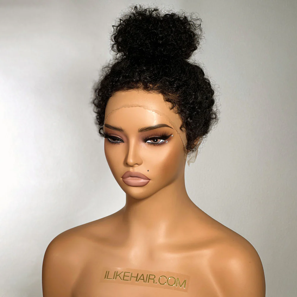 Ventilated Realistic Curly 13x4 Lace Frontal With Curly Edges Wig