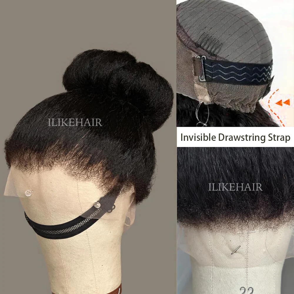 360 Lace Invisible Strap Kinky Straight With Kinky Edges Wig
